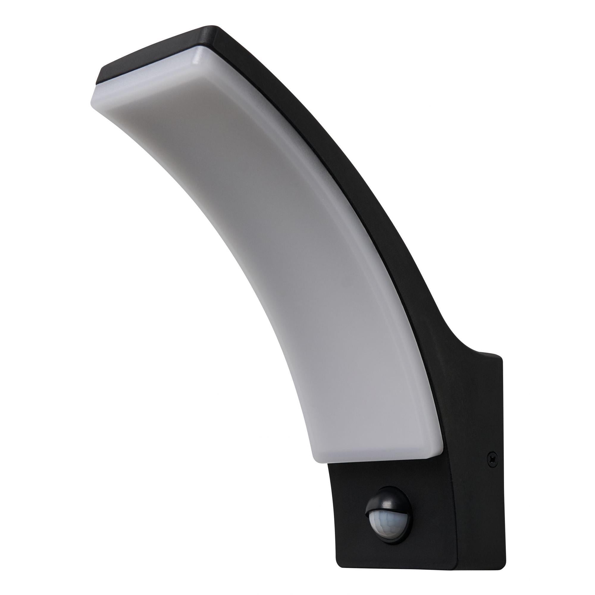 Forum CZ-44226-BLK Batsu 12 Watt Curved Outdoor Wall Light with PIR - Black