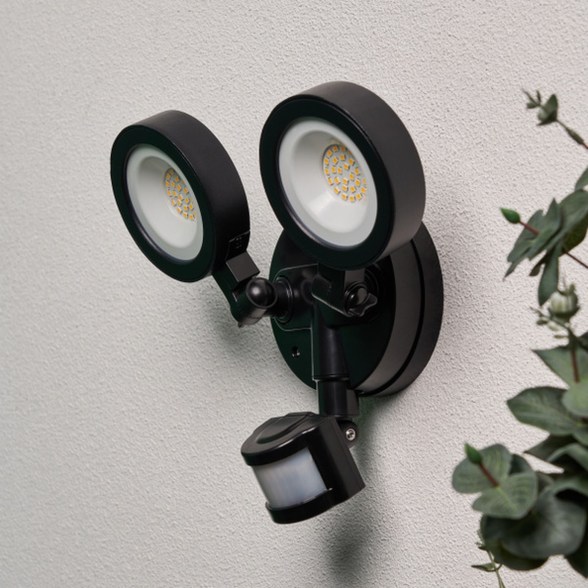 Forum CZ-44370-BLK Alan Adjustable LED Outdoor Flood Light with PIR Sensor - Black