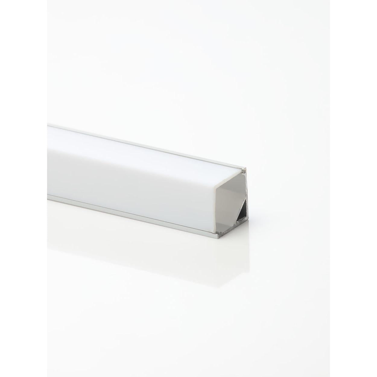 Forum ELA-34307 2m Aluminum 45deg Corner Profile Silver Opal Cover