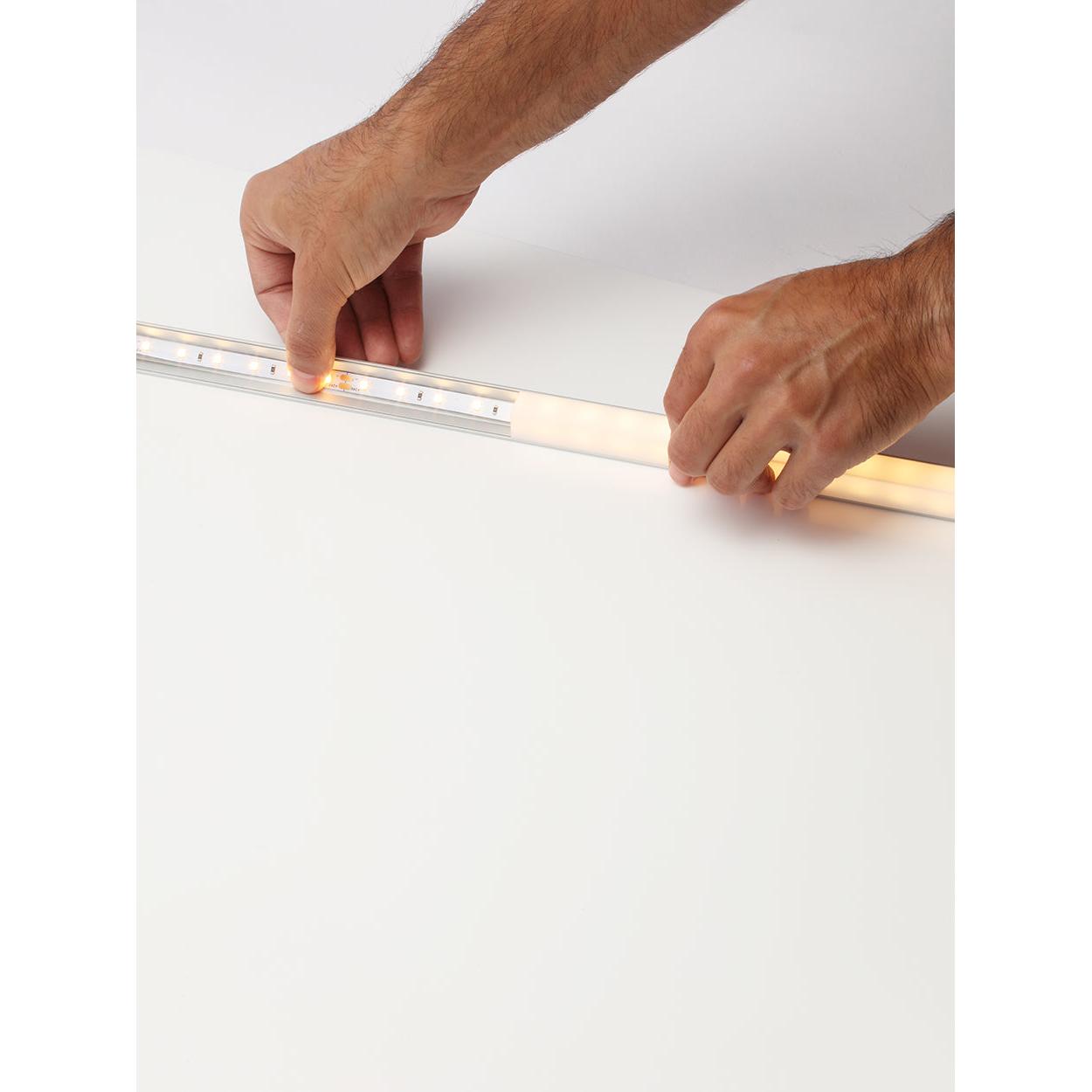 Forum ELA-34307 2m Aluminum 45deg Corner Profile Silver Opal Cover