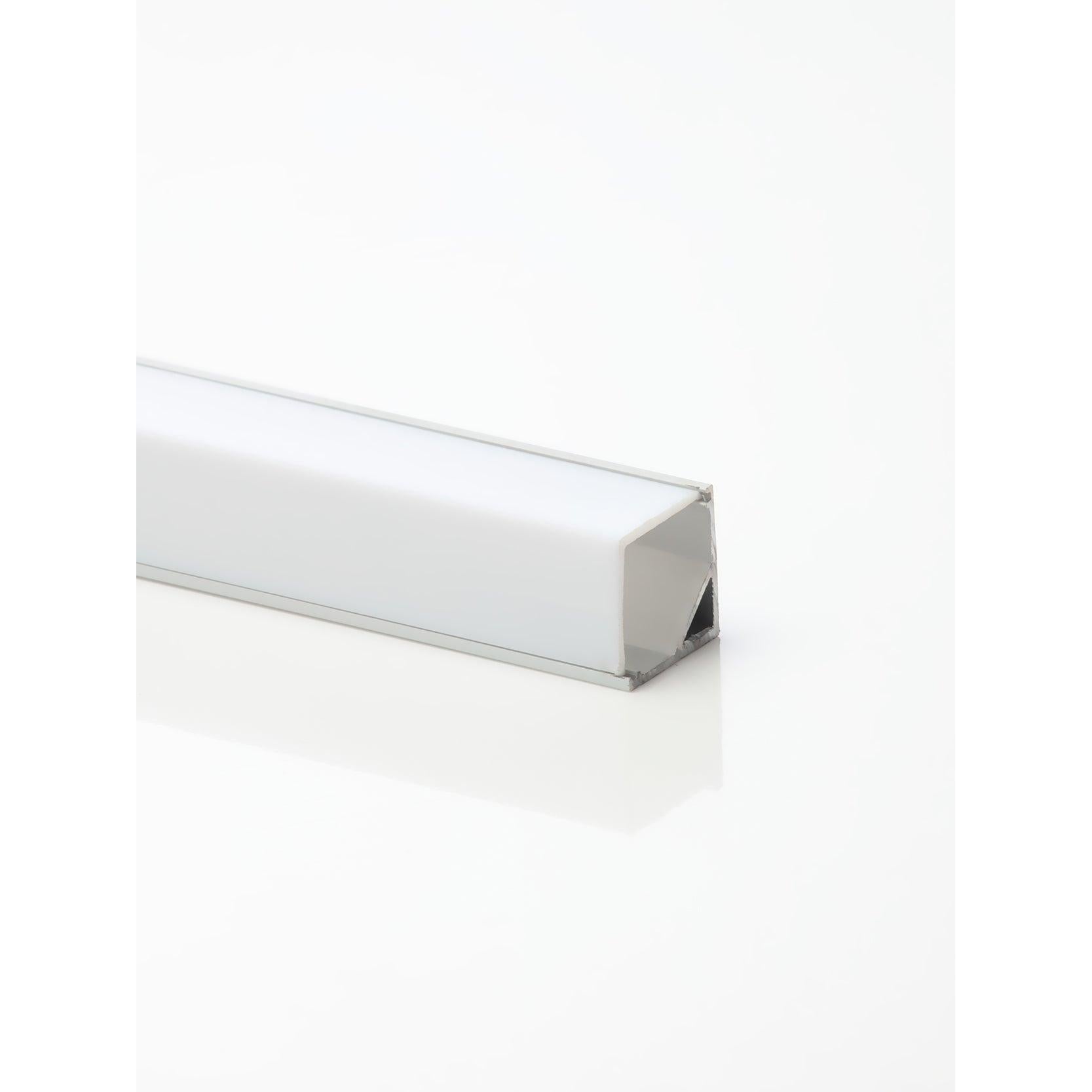 Forum ELA-34307 2m Aluminum 45deg Corner Profile Silver Opal Cover