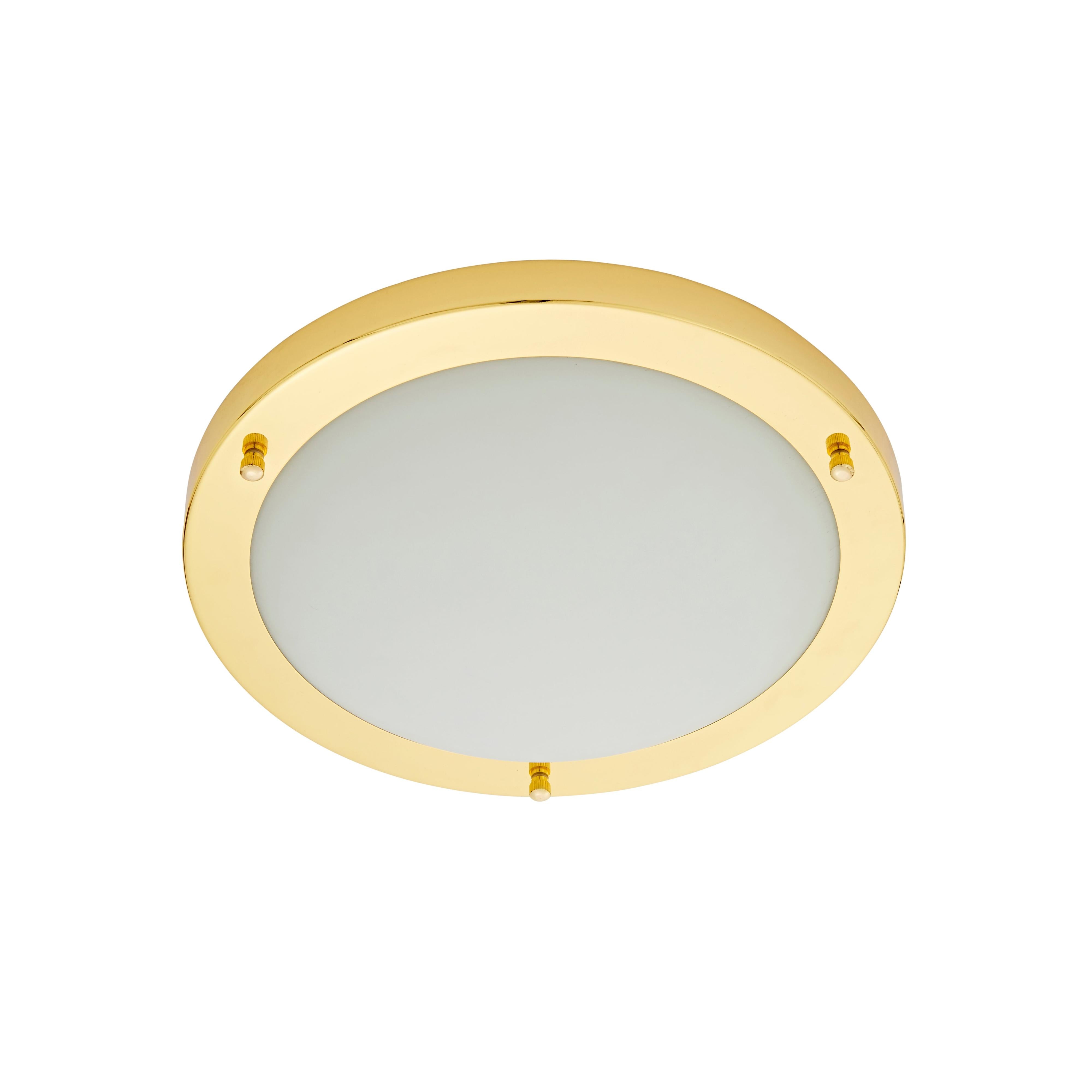 Forum SPA-34047-BRS Delphi Flush 18 Watt Large Flush Bathroom Ceiling Light - Brass