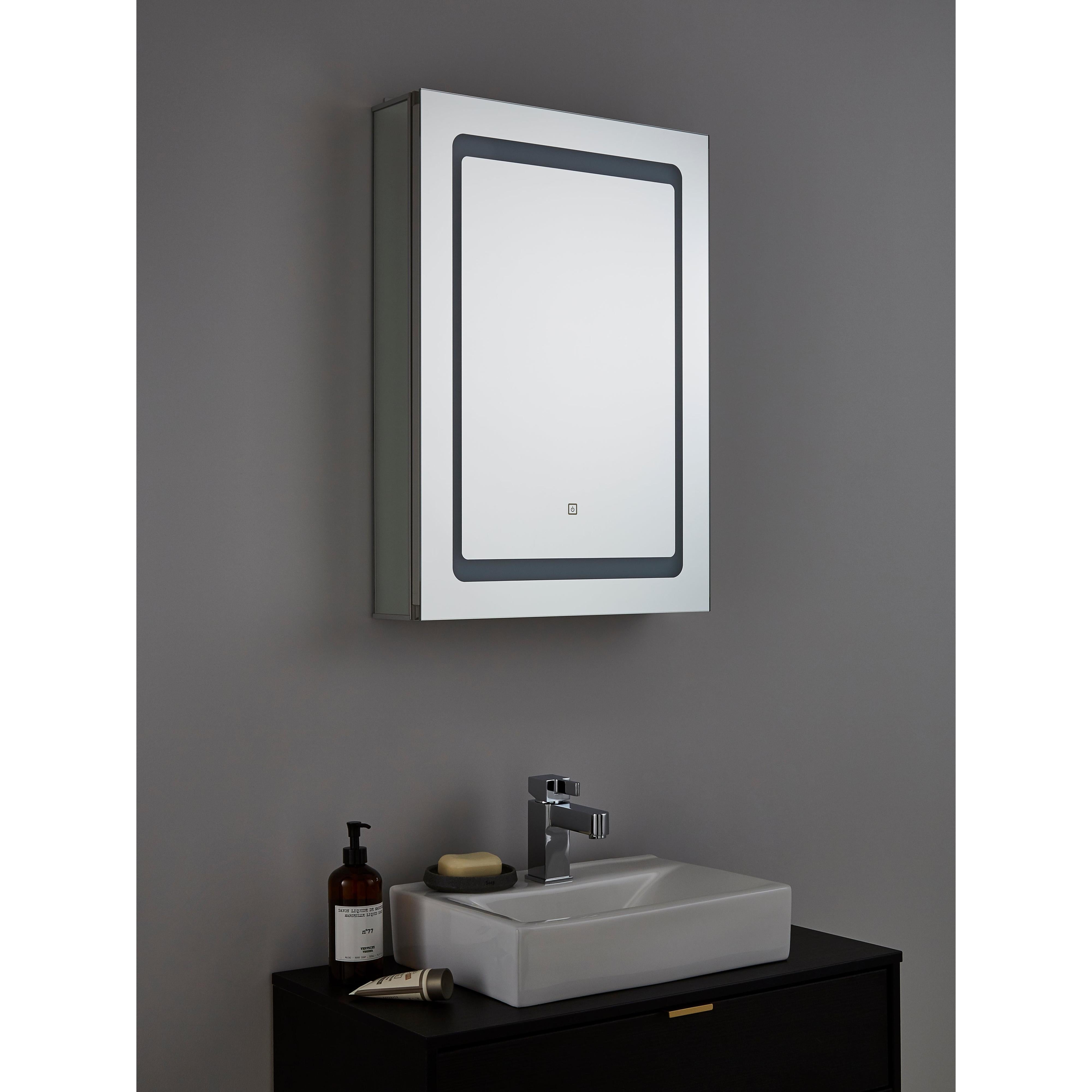 Forum SPA-35707 Arte Single door bathroom cabinet with demister pad and shaver socket