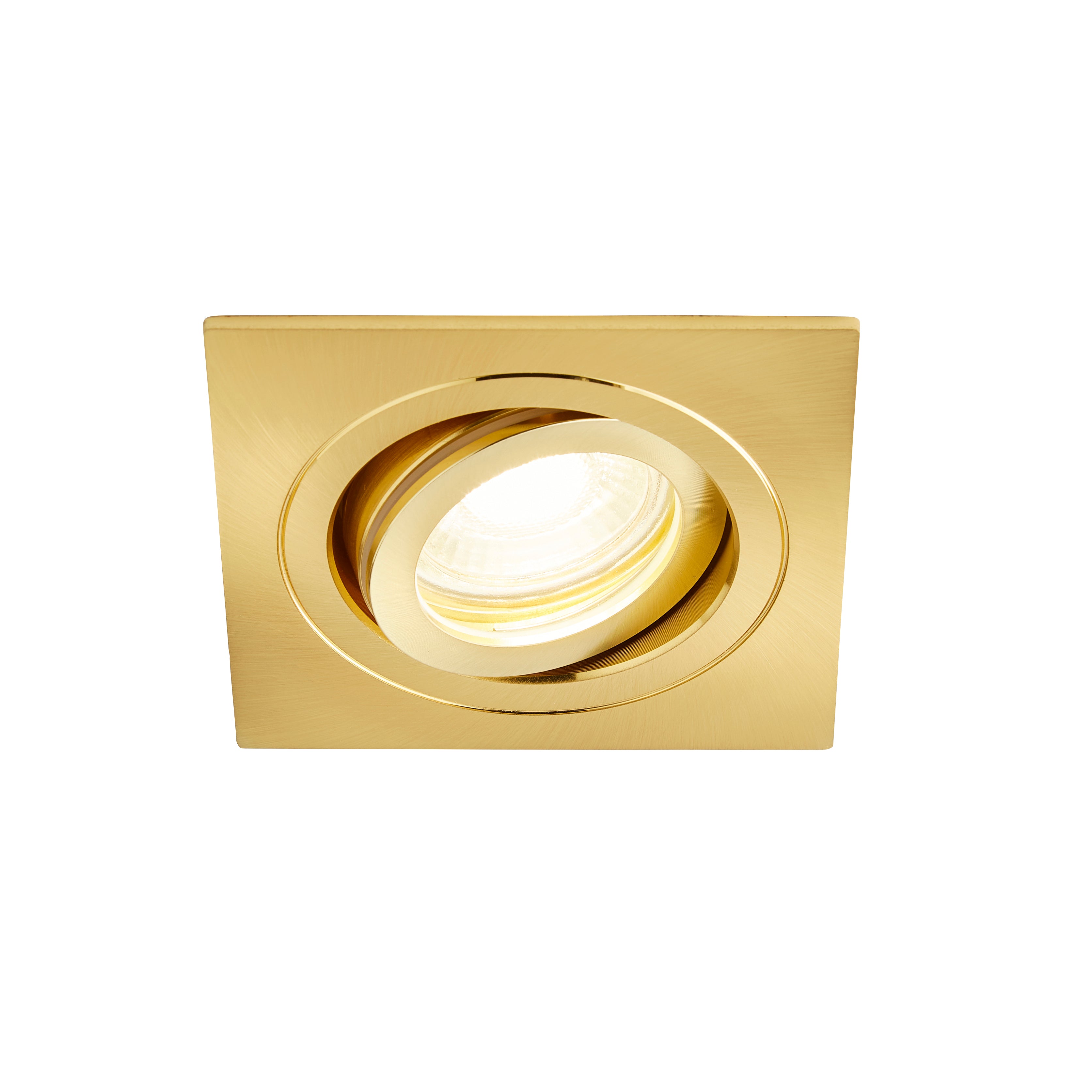 Forum SPA-35723 Cali Square IP65 Tiltable Downlight, Satin Brass