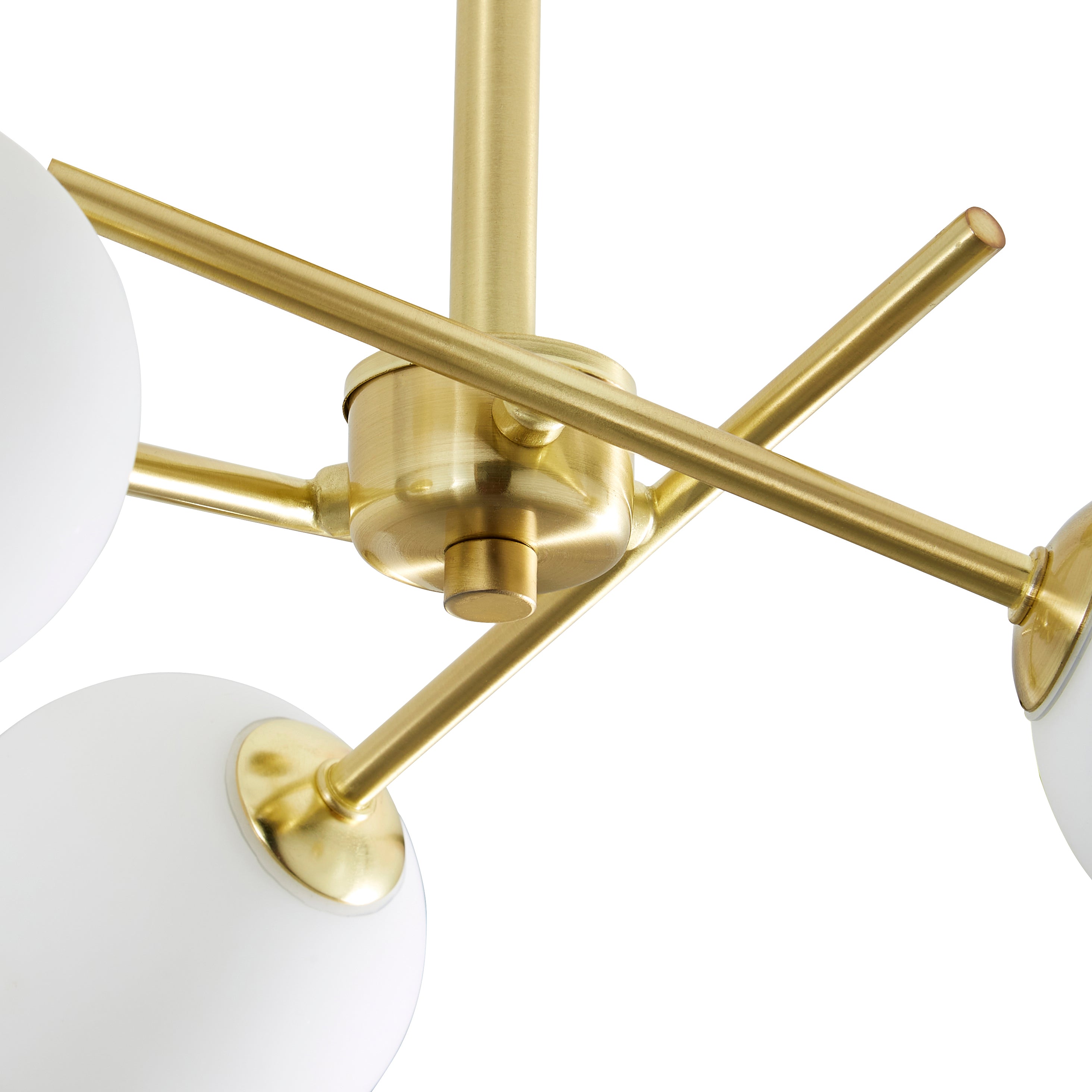 Forum SPA-35836-SBRS Lindos Bathroom Cross Arm Semi Flush Ceiling Light, Satin Brass
