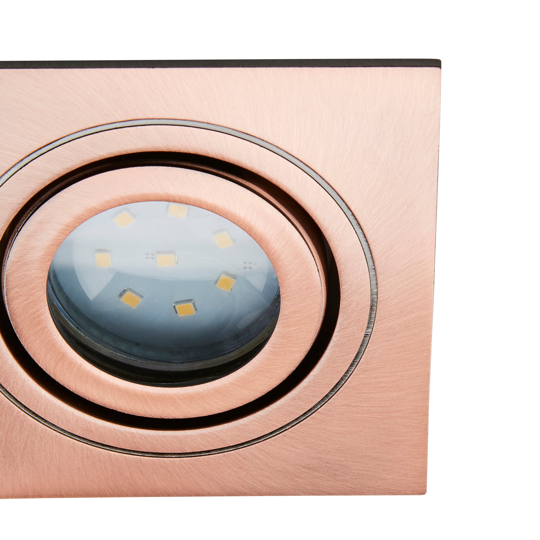 Forum SPA-38577-BRCOP Cali Square IP65 Tiltable Downlight, Brushed Copper