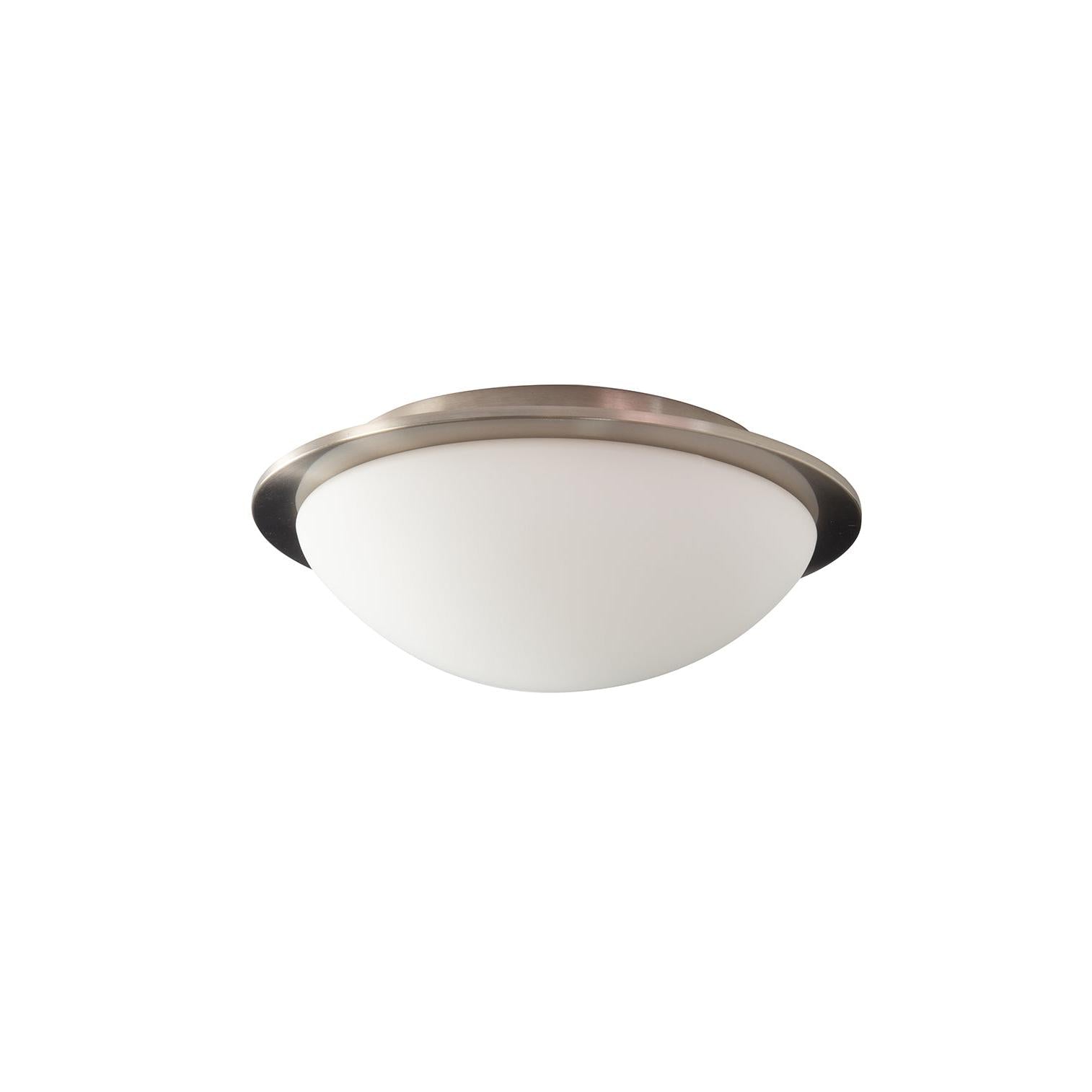 Forum SPA-41694-SNIC Opie LED Bathroom Glass Dome Flush Ceiling Light, Matt Black