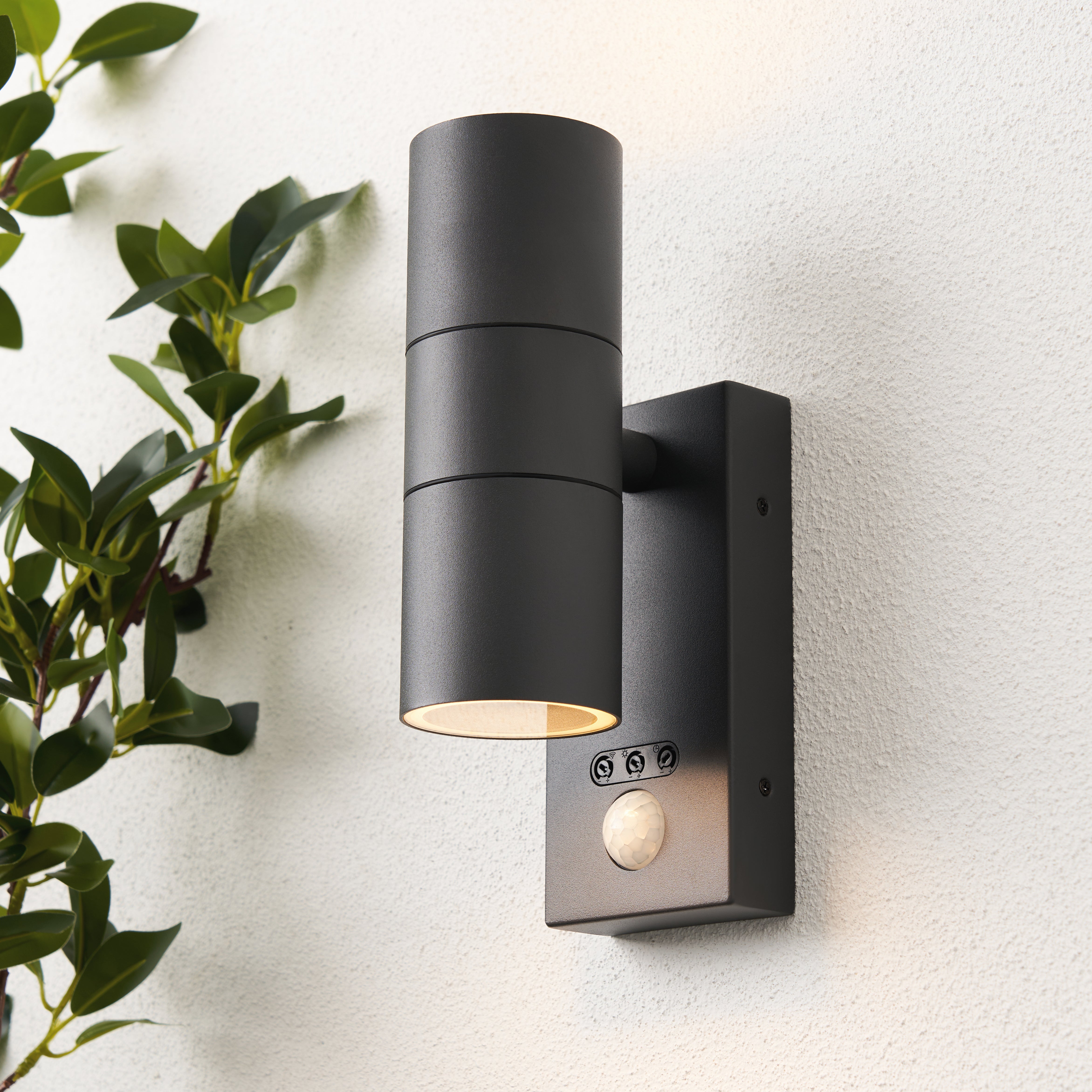 Forum ZN-29179-ANTH-65 Leto Outdoor Wall Light with PIR Sensor, Anthracite