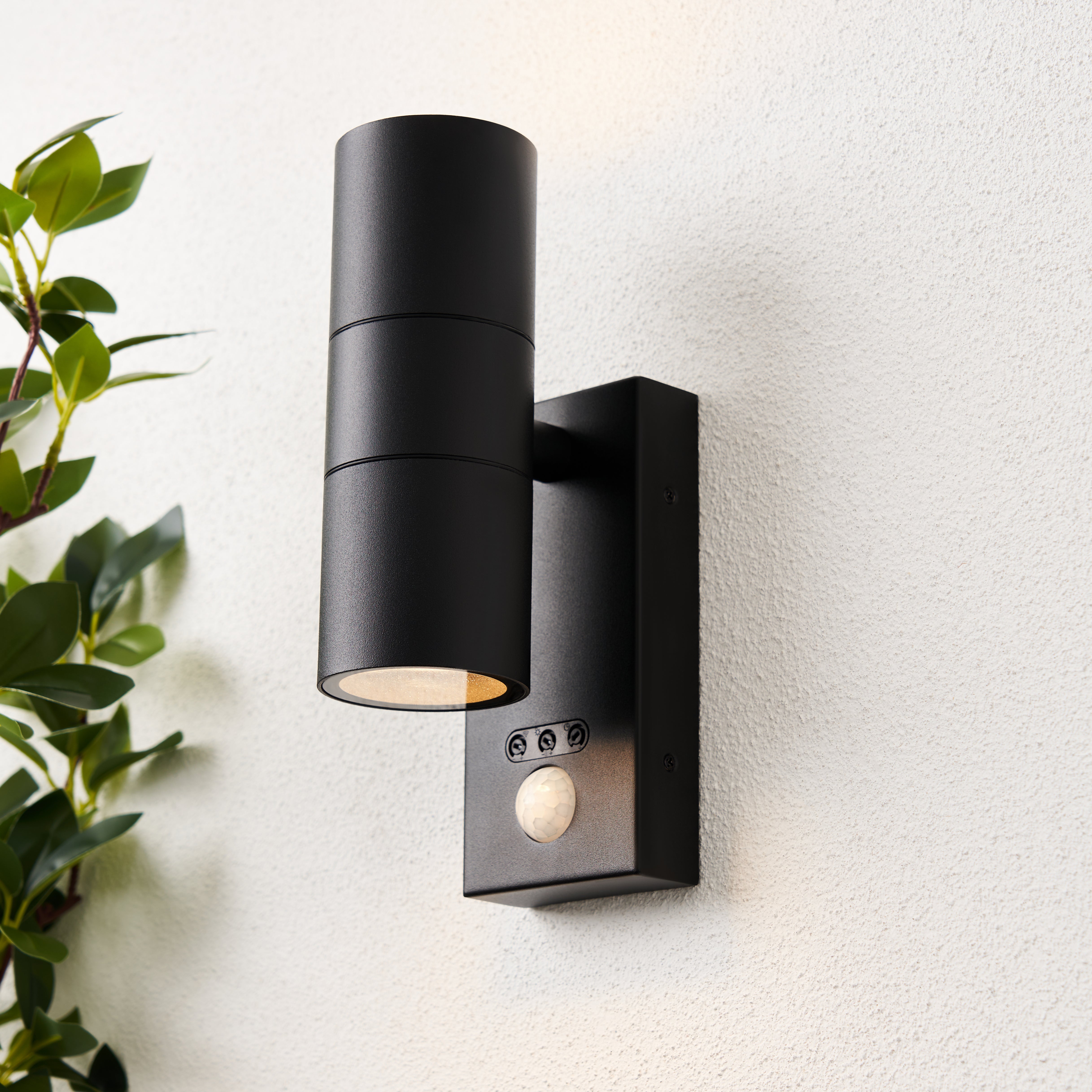 Forum ZN-29179-BLK-65 Leto Outdoor Wall Light with PIR Sensor, Black