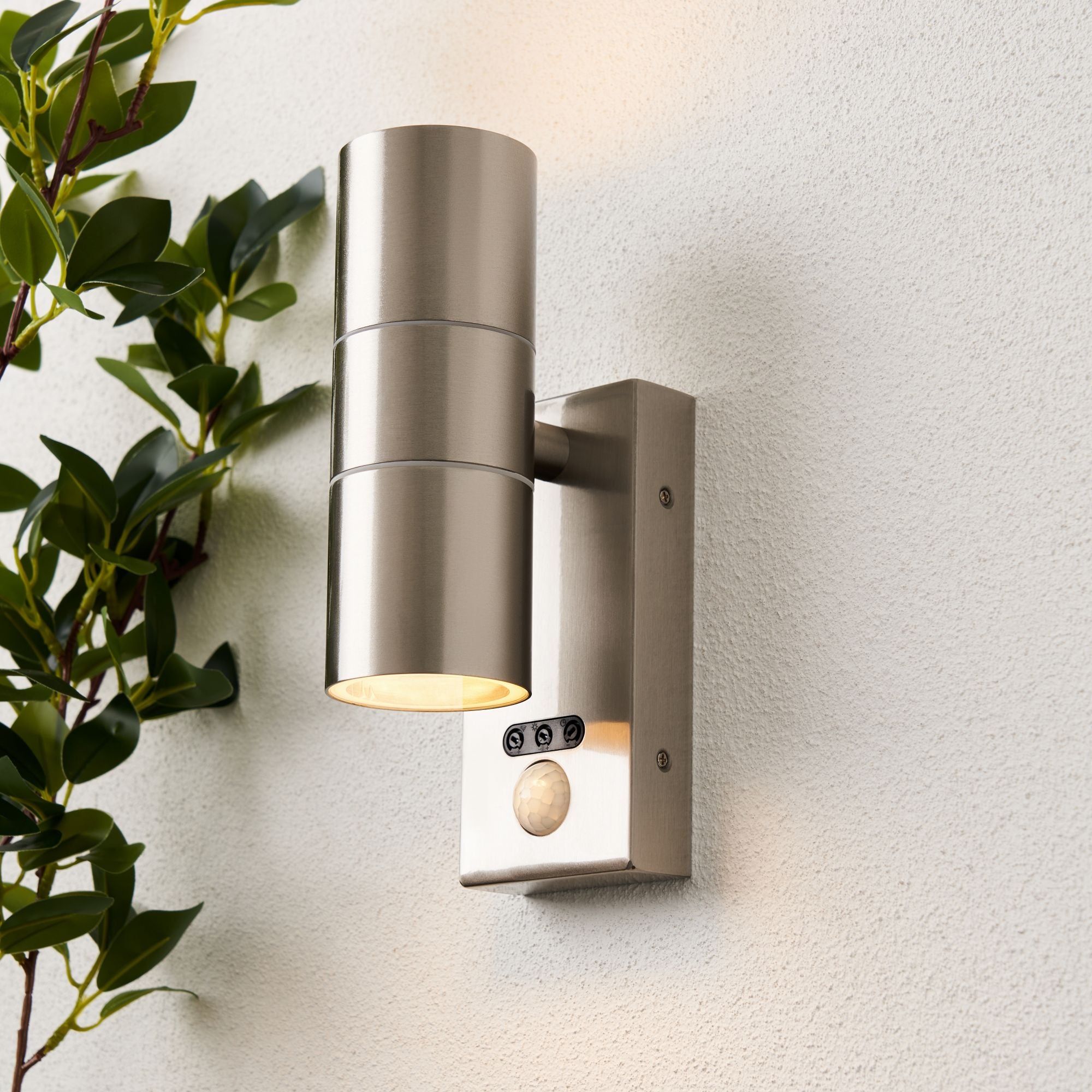 Forum ZN-29179-SST-65 Leto Outdoor Wall Light with PIR Sensor, Stainless Steel