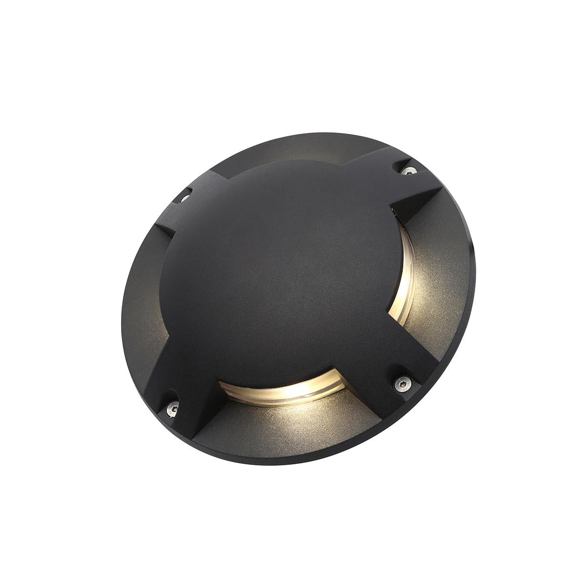 Forum ZN-29997-BLK Scout Single 4 Way Outdoor Surface Mount Drive Over and Spike Ground Light - Black