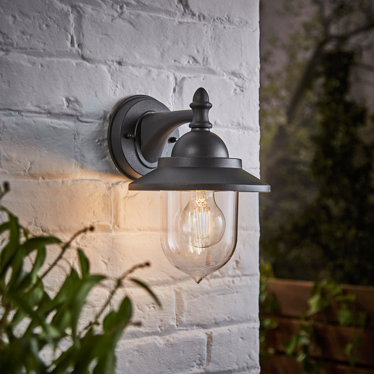 Forum ZN-31757-ANTH Leek Outdoor Fisherman Style Lantern Wall Light, Anthracite