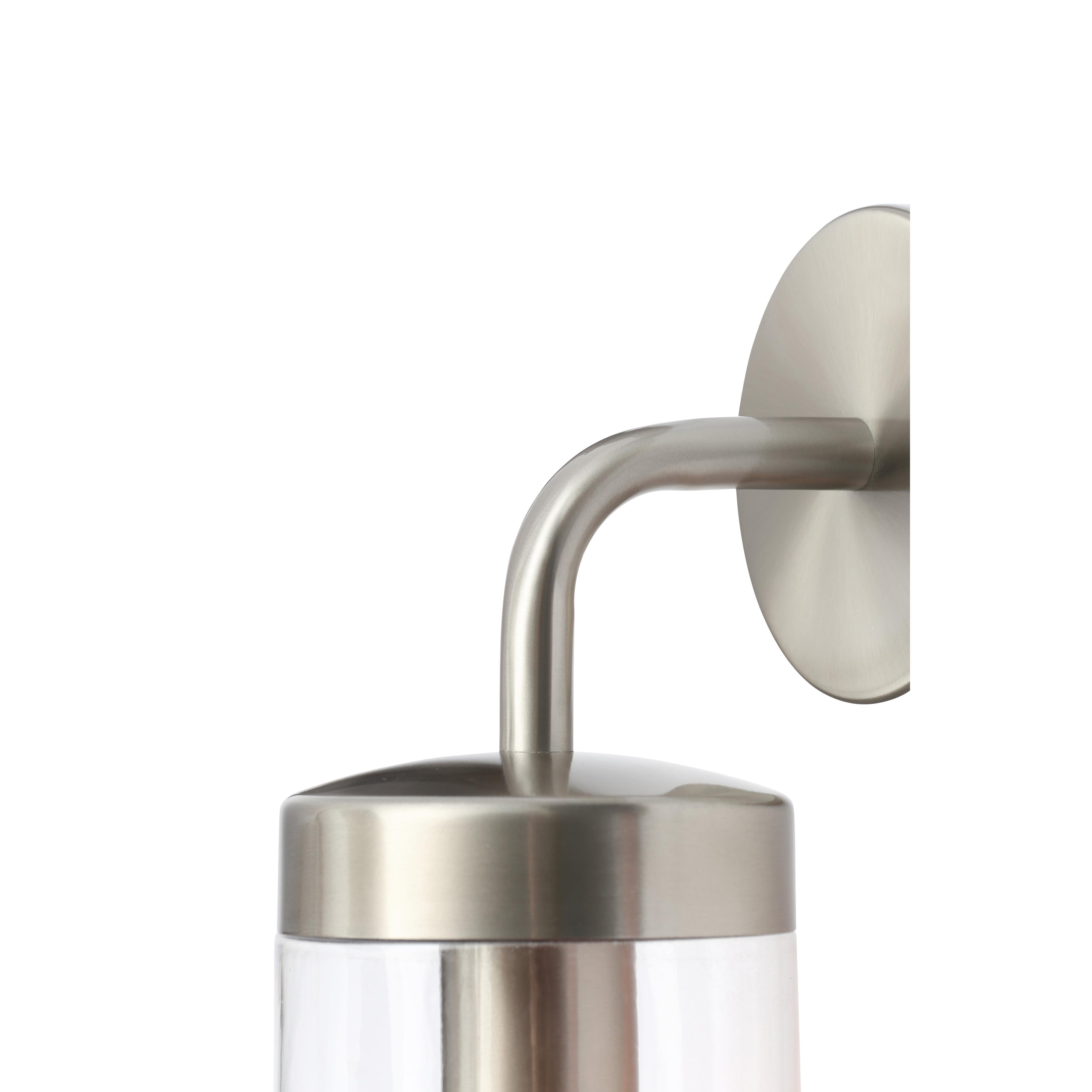 Forum ZN-31809-SST Kew Outdoor Industrial Style Curved Arm Wall Light - Stainless Steel