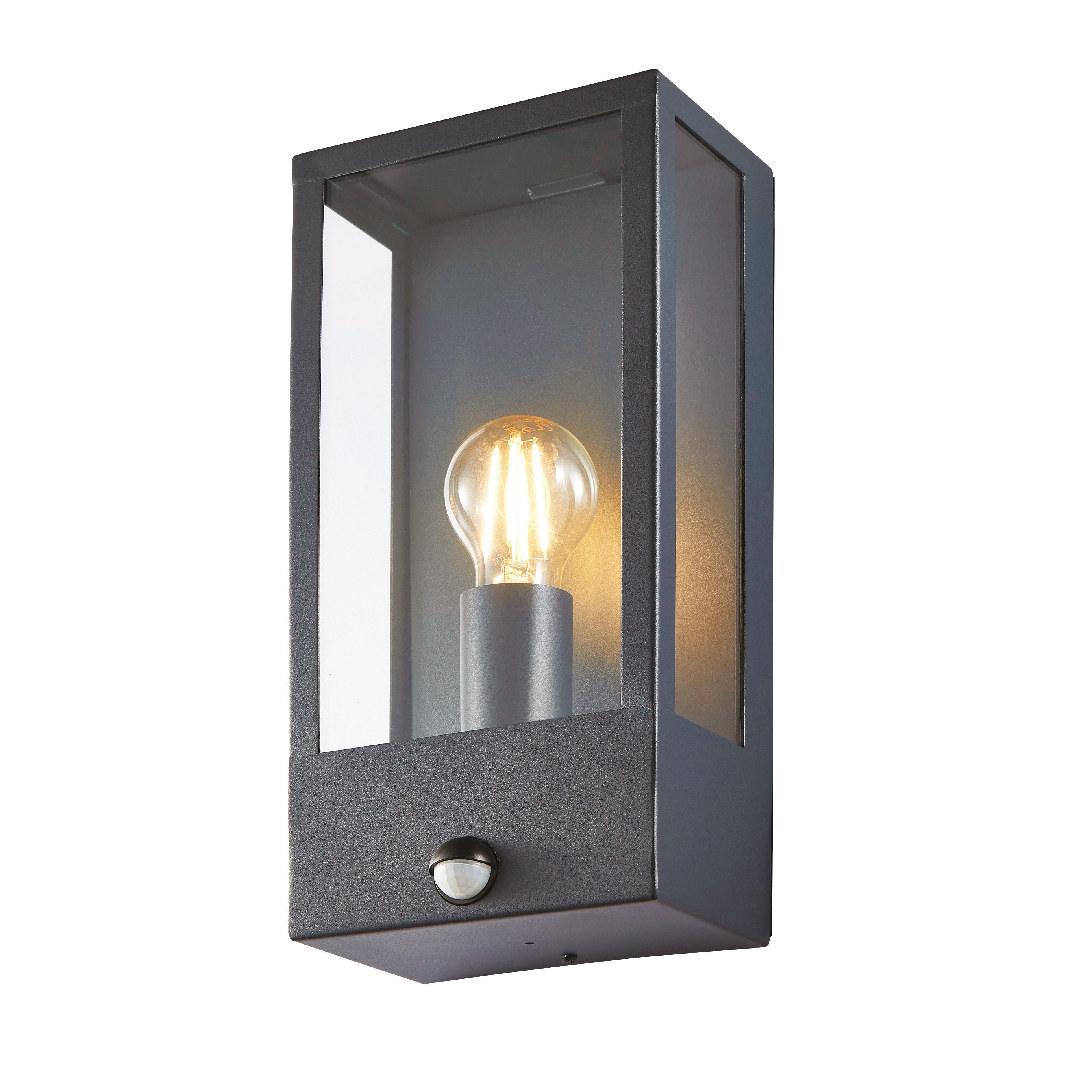 Forum ZN-32070-ANTH Minerva Outdoor Wall Light with PIR Sensor, Black
