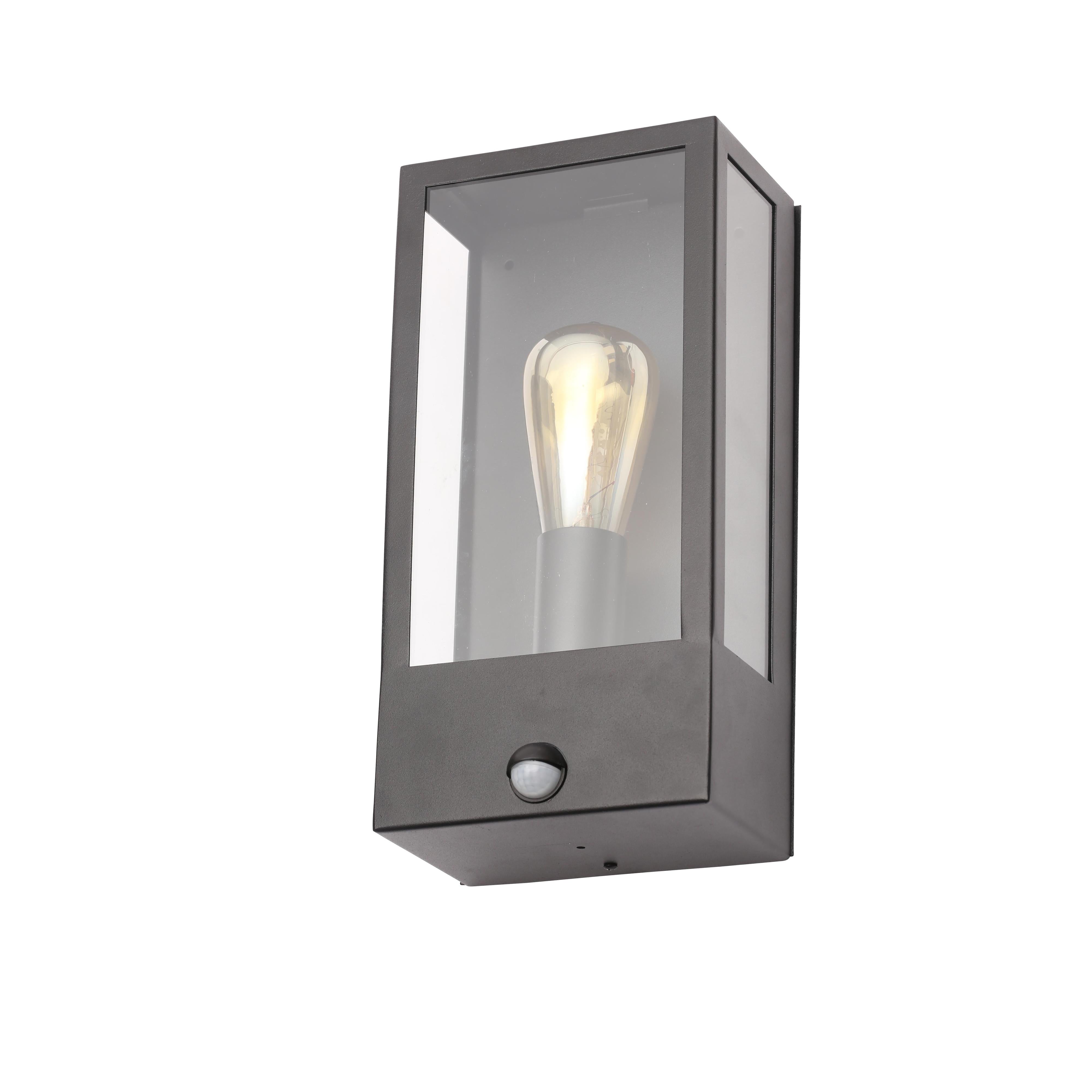 Forum ZN-32070-BLK Minerva Outdoor Wall Light with PIR Sensor, Anthracite
