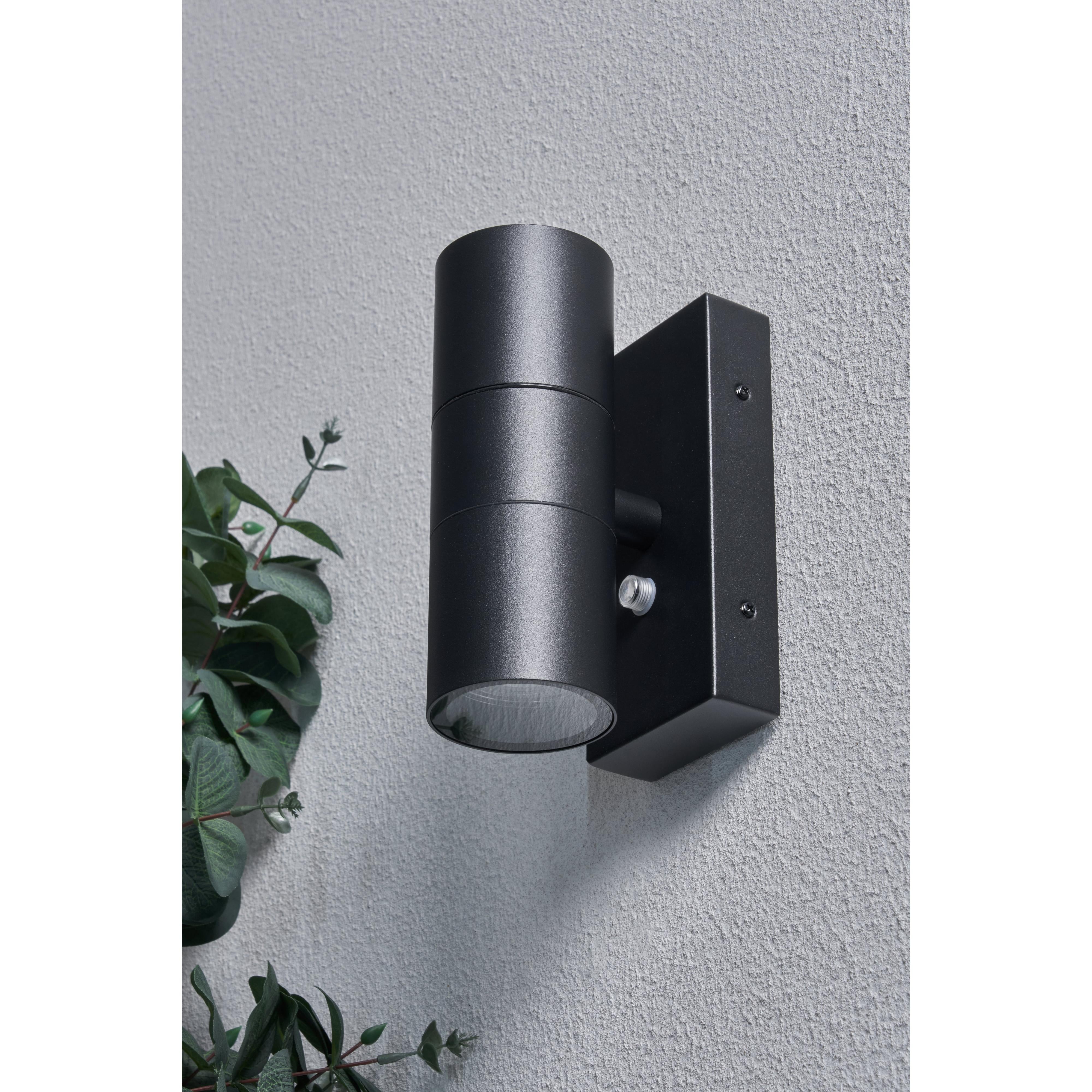 Forum ZN-34022-BLK-65 Leto Outdoor Up and Down Wall Light with Photocell, Black