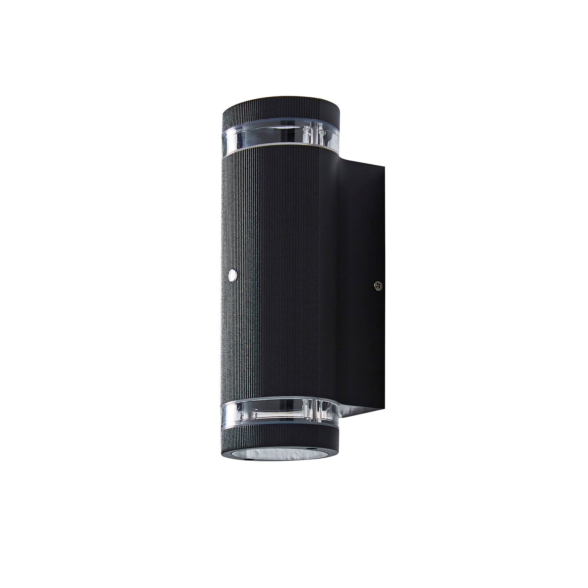 Forum ZN-35685-BLK Helix 2 Light Up and Down Outdoor Cylinder Wall Light with Photocell - Black