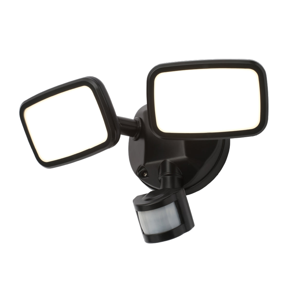 Forum ZN-35688-BLK Lynn Twin 20 Watt Outdoor Flood Light with PIR Sensor - Black