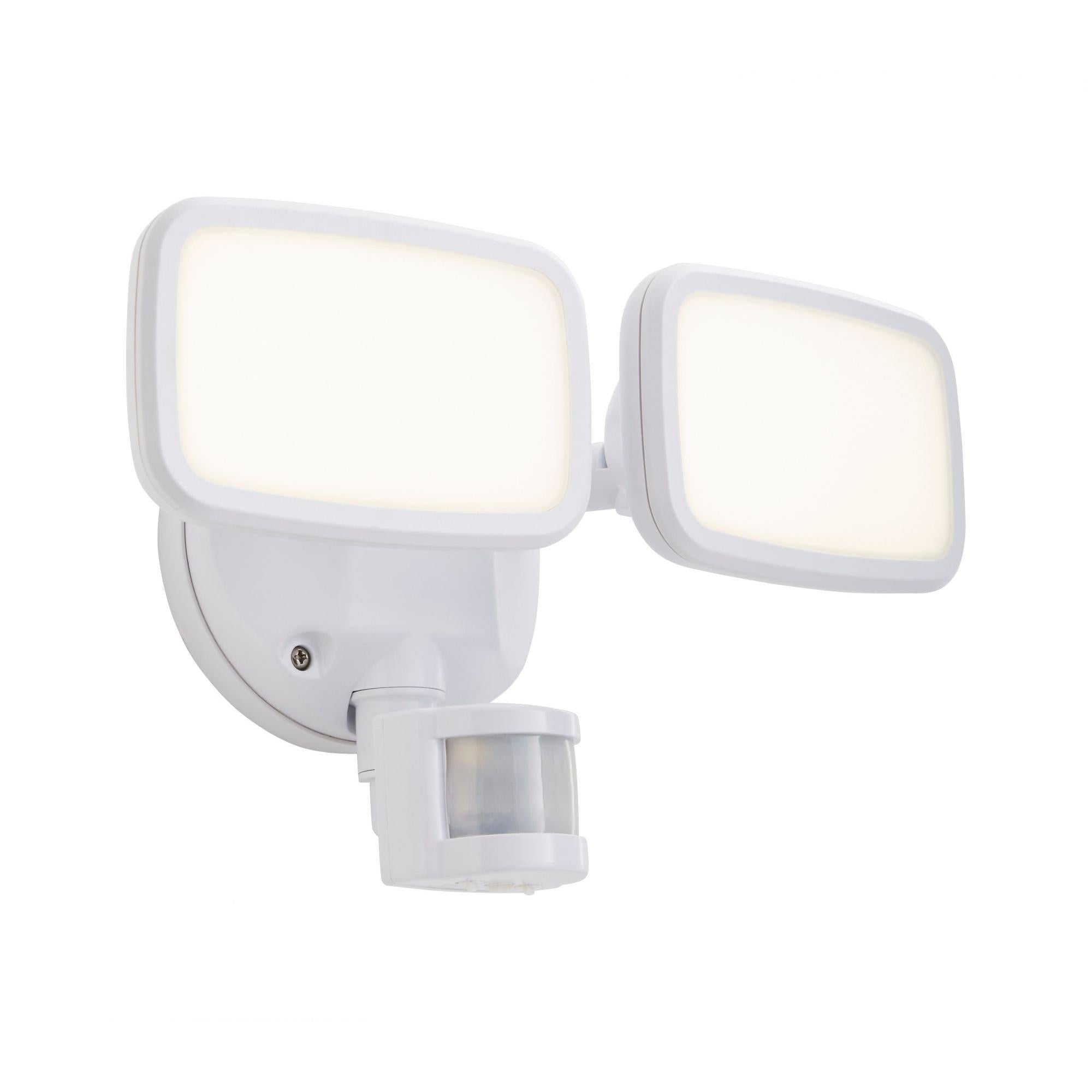 Forum ZN-35688-WHT Lynn Twin 20 Watt LED Outdoor Flood Light with PIR Sensor - White