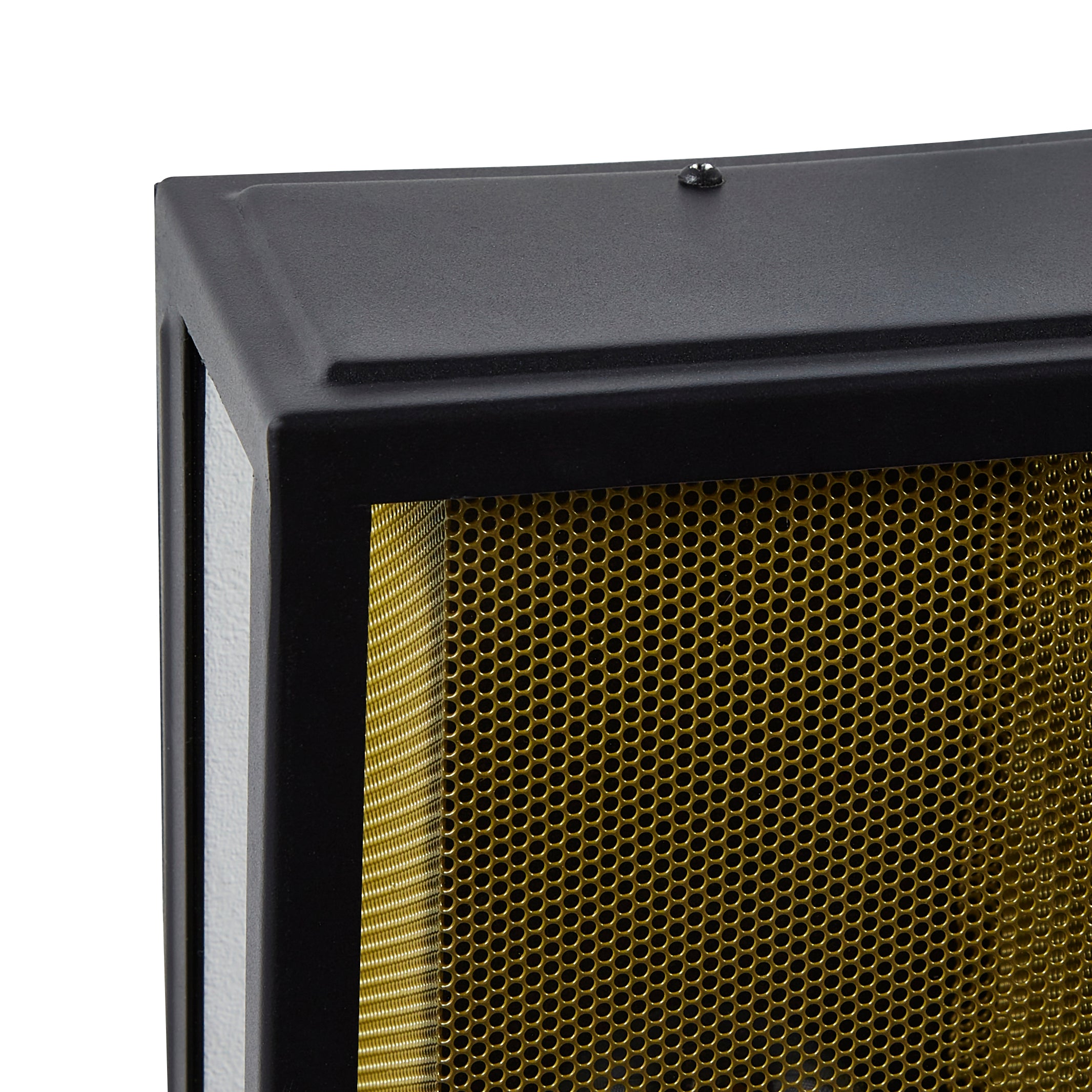 Forum ZN-40002-BLK Cuba Outdoor Box Lantern Wall Light with Brass Mesh Insert - Black