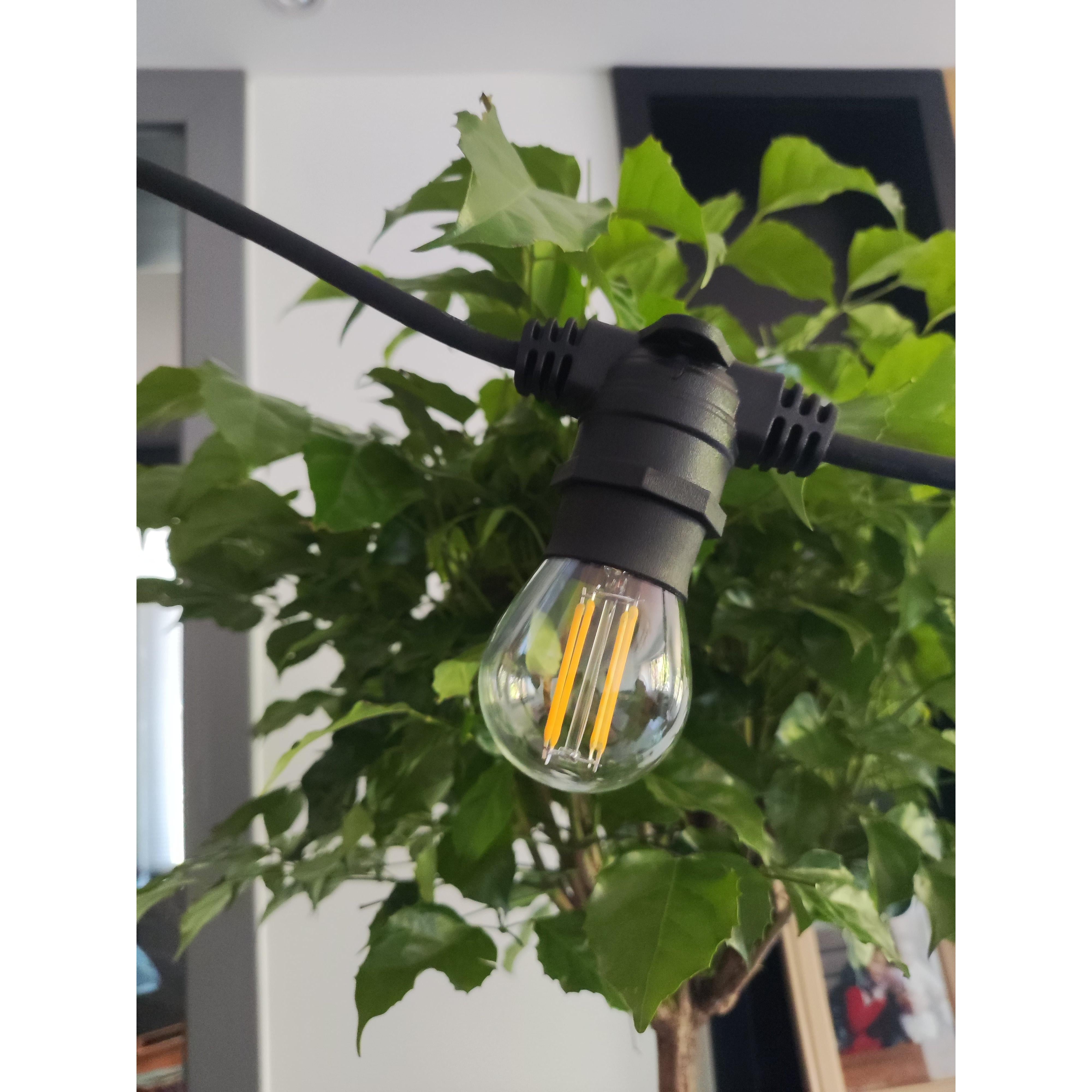 Forum ZN-41106 Hardy 20 Light Outdoor Festoon String Lights - Black