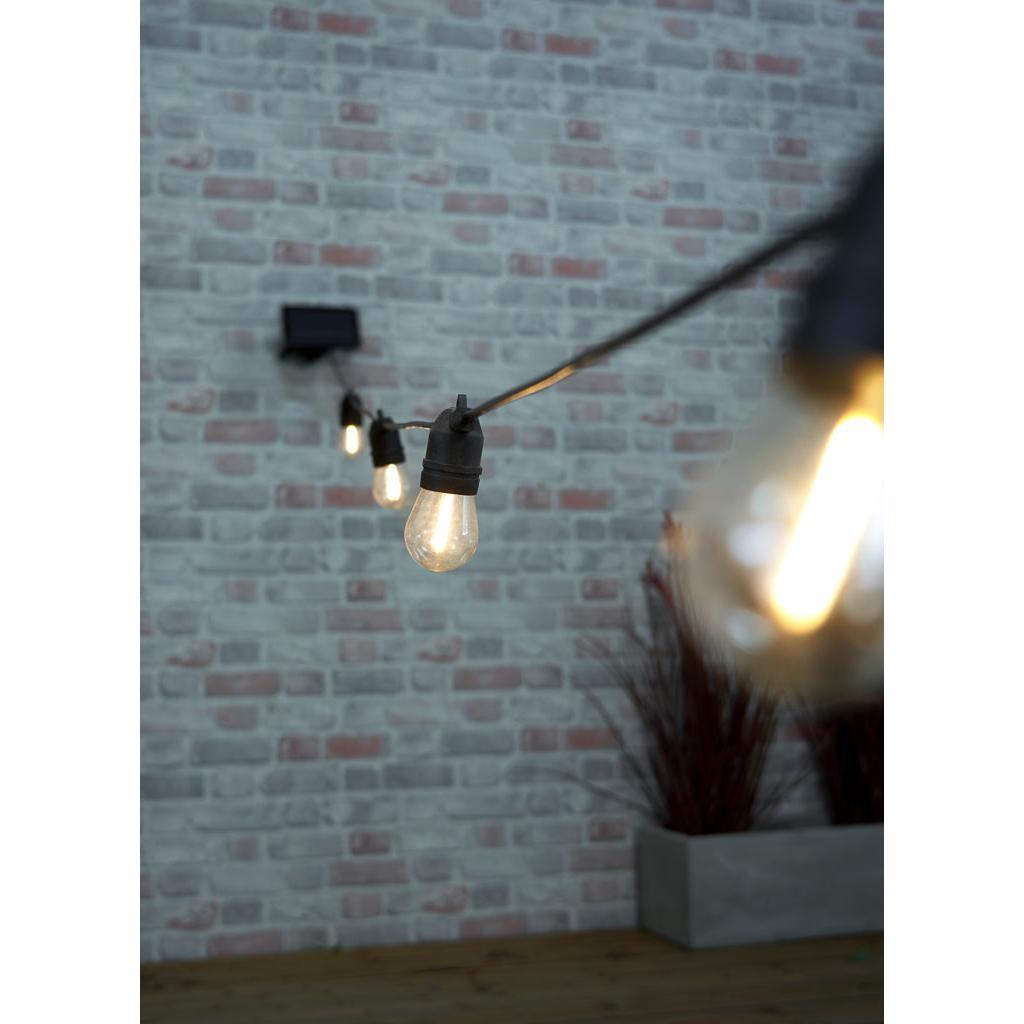 Forum ZN-42229 Wye 10 Light Outdoor Solar Festoon Lights - Black