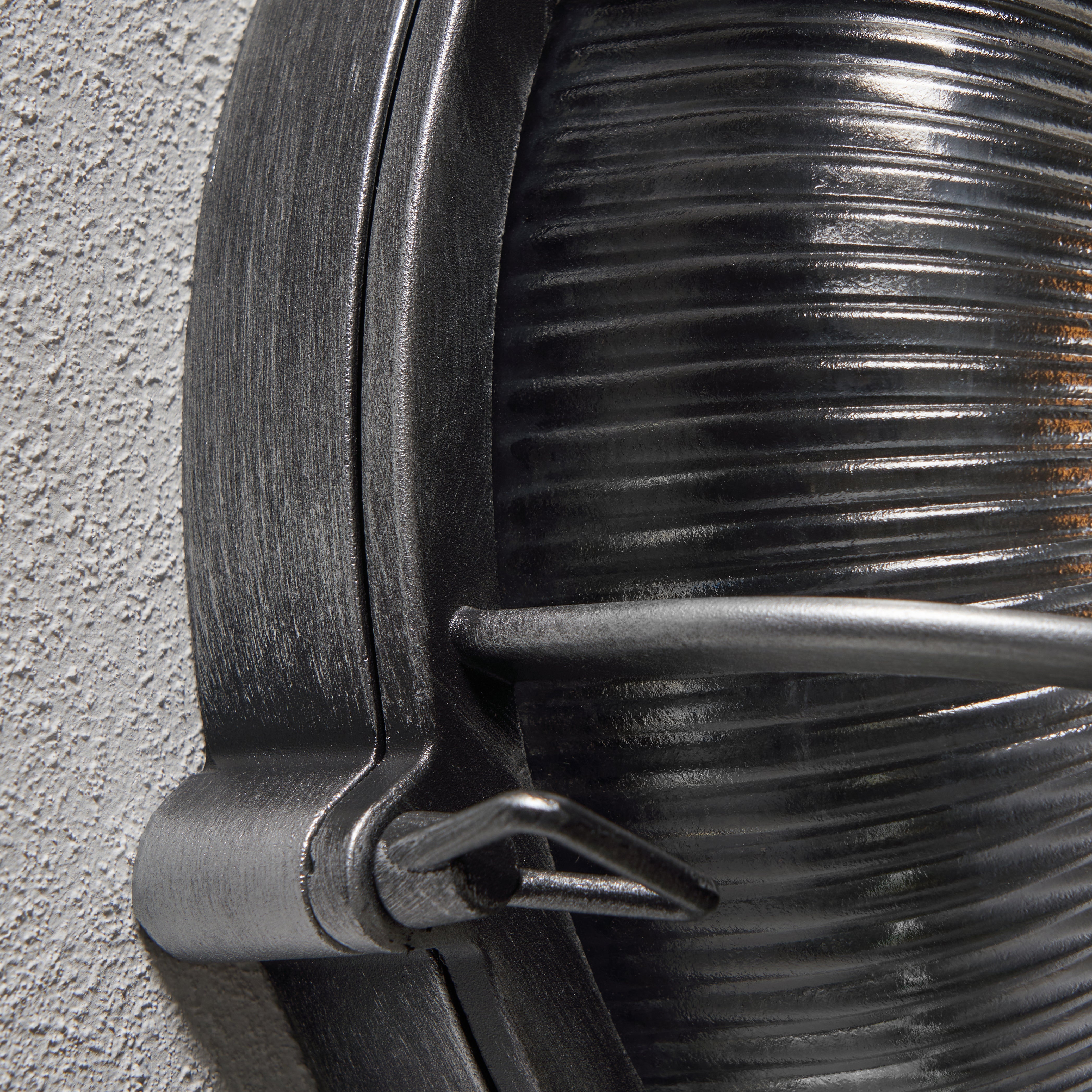 Forum ZN-44231-SIL Gali Outdoor Caged Round Bulkhead Wall Light, Silver