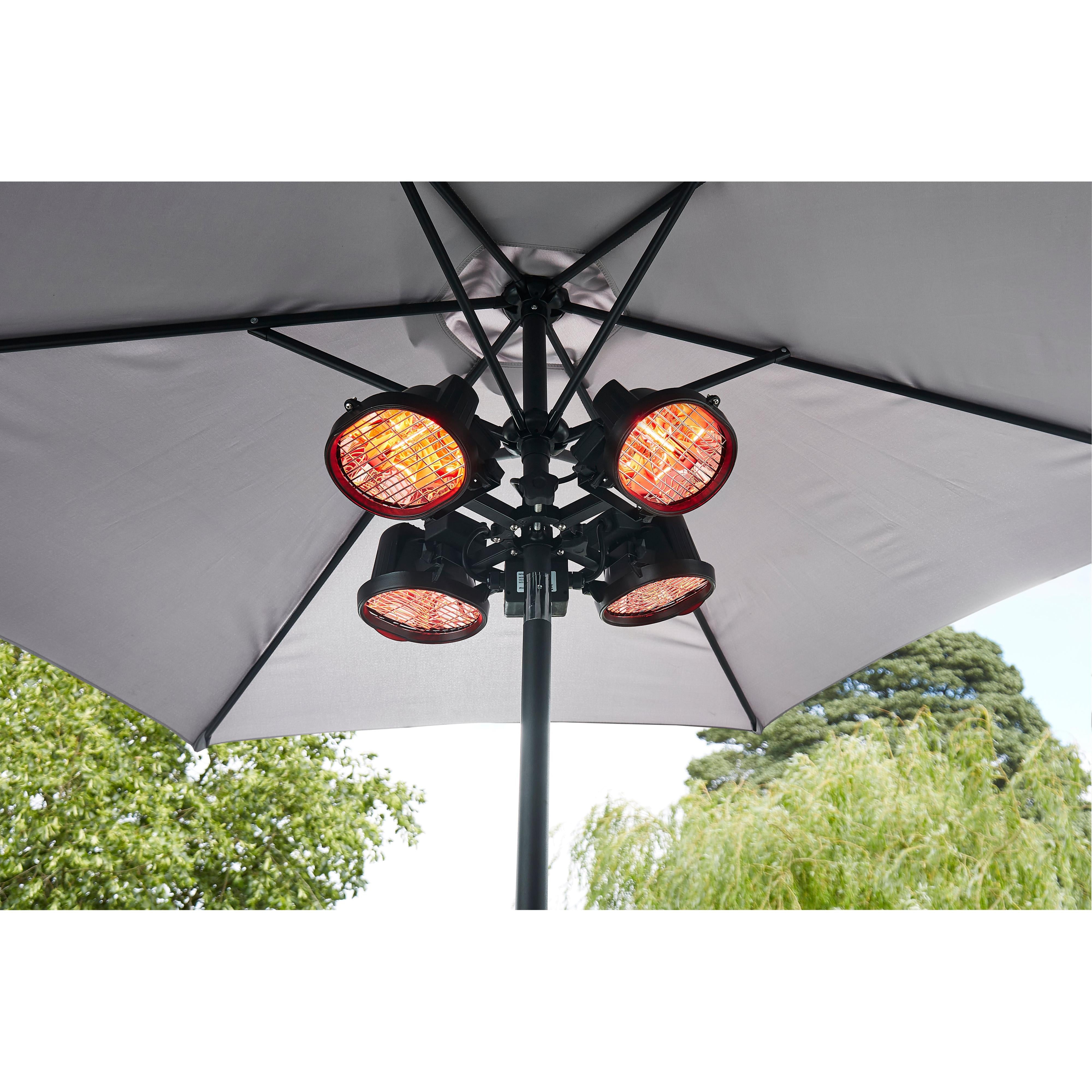 Forum ZR-37445-BLK Ruby 4x450W Alum D/C Parasol Heater Black