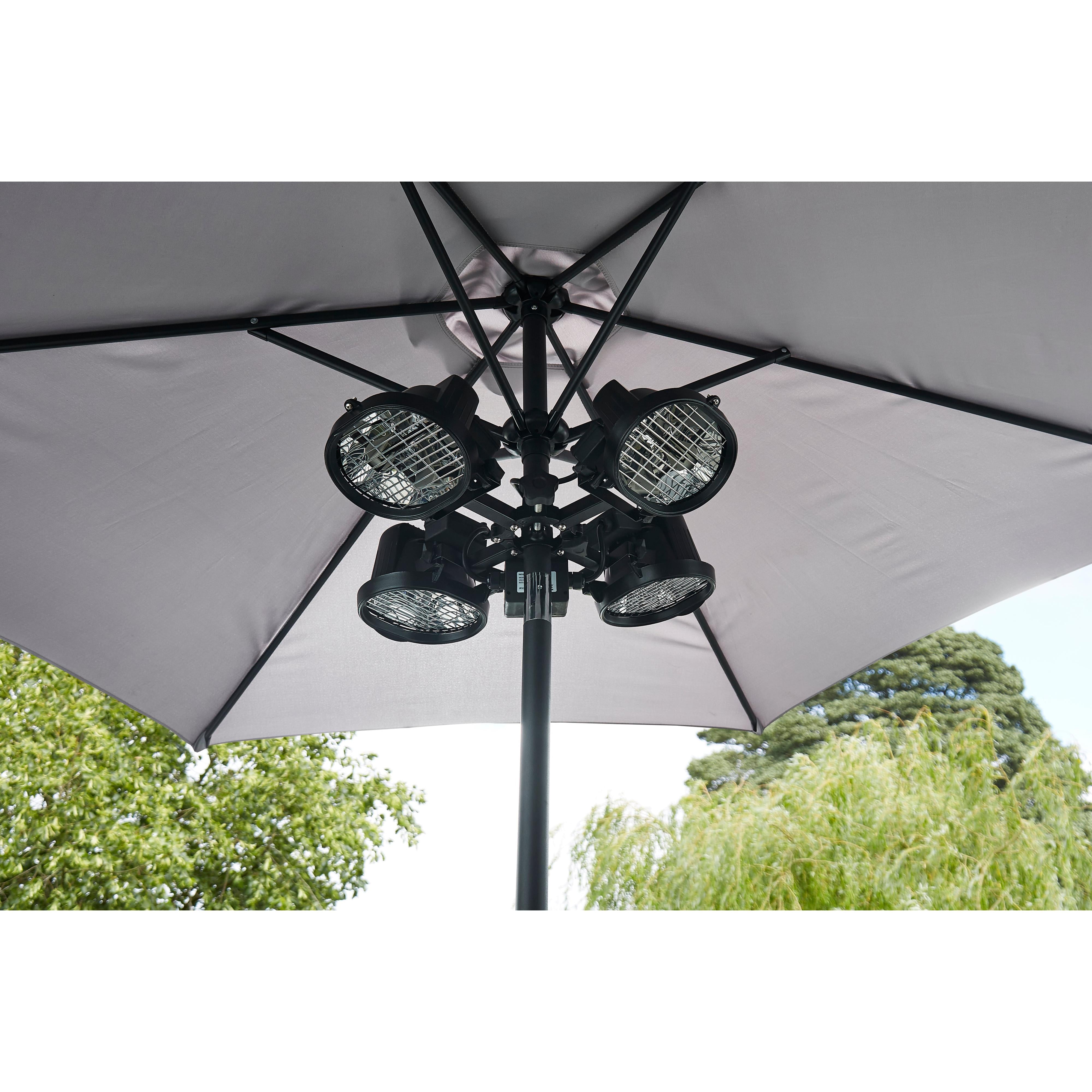 Forum ZR-37445-BLK Ruby 4x450W Alum D/C Parasol Heater Black