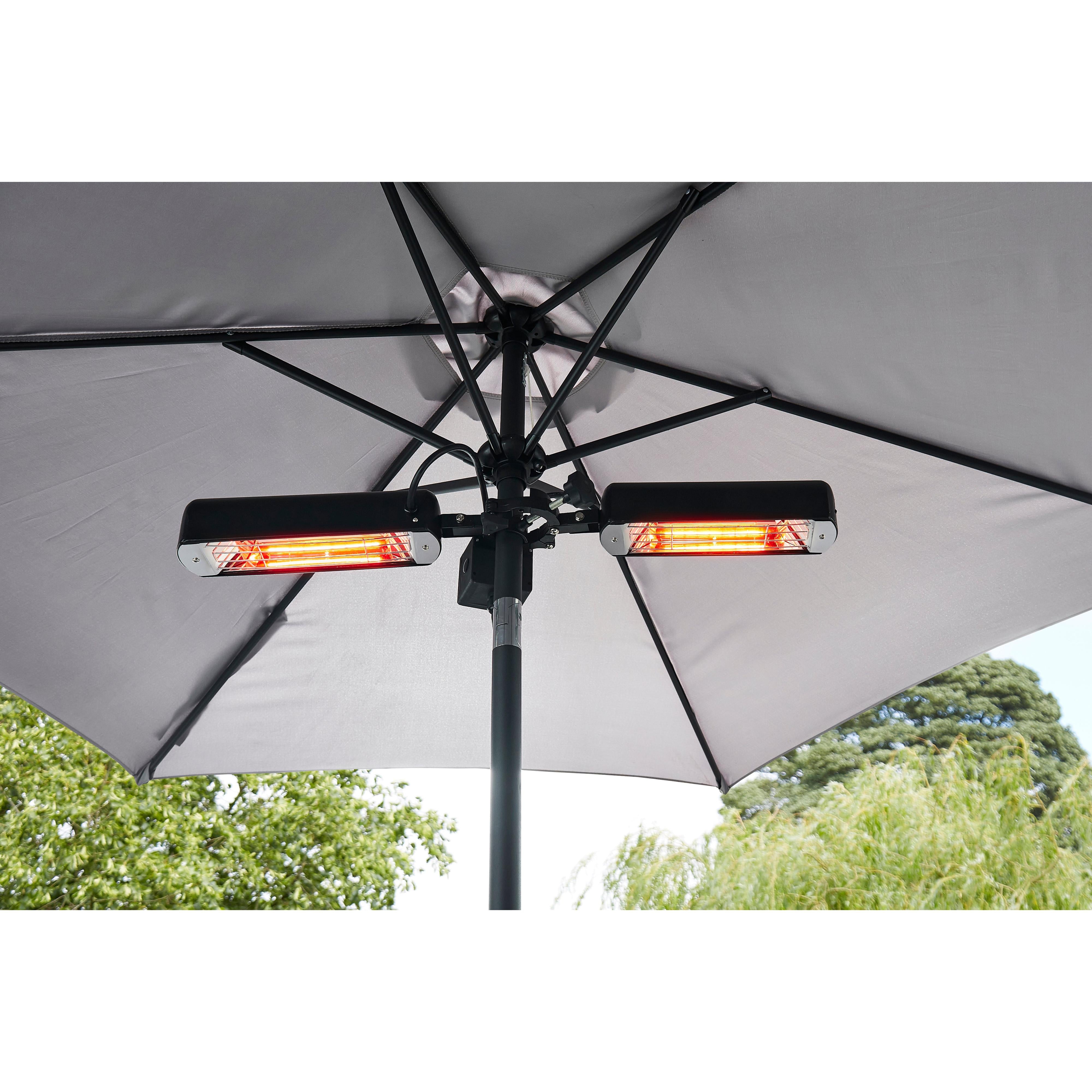 Forum ZR-37448-BLK Topaz 2x800W Alum D/C Parasol Heater Black