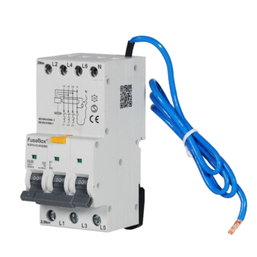 FuseBox 3 Phase Bi-Directional 3P+N B Curve RCBO