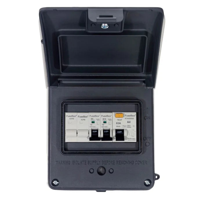 FuseBox A65GRAGY IP65 Garage Consumer Unit Grey