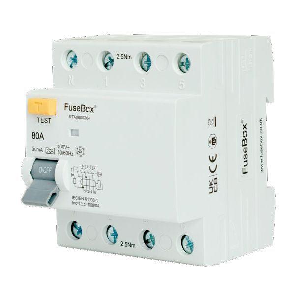 FuseBox RTA0800304 80A 4 Pole 30mA Type A RCD