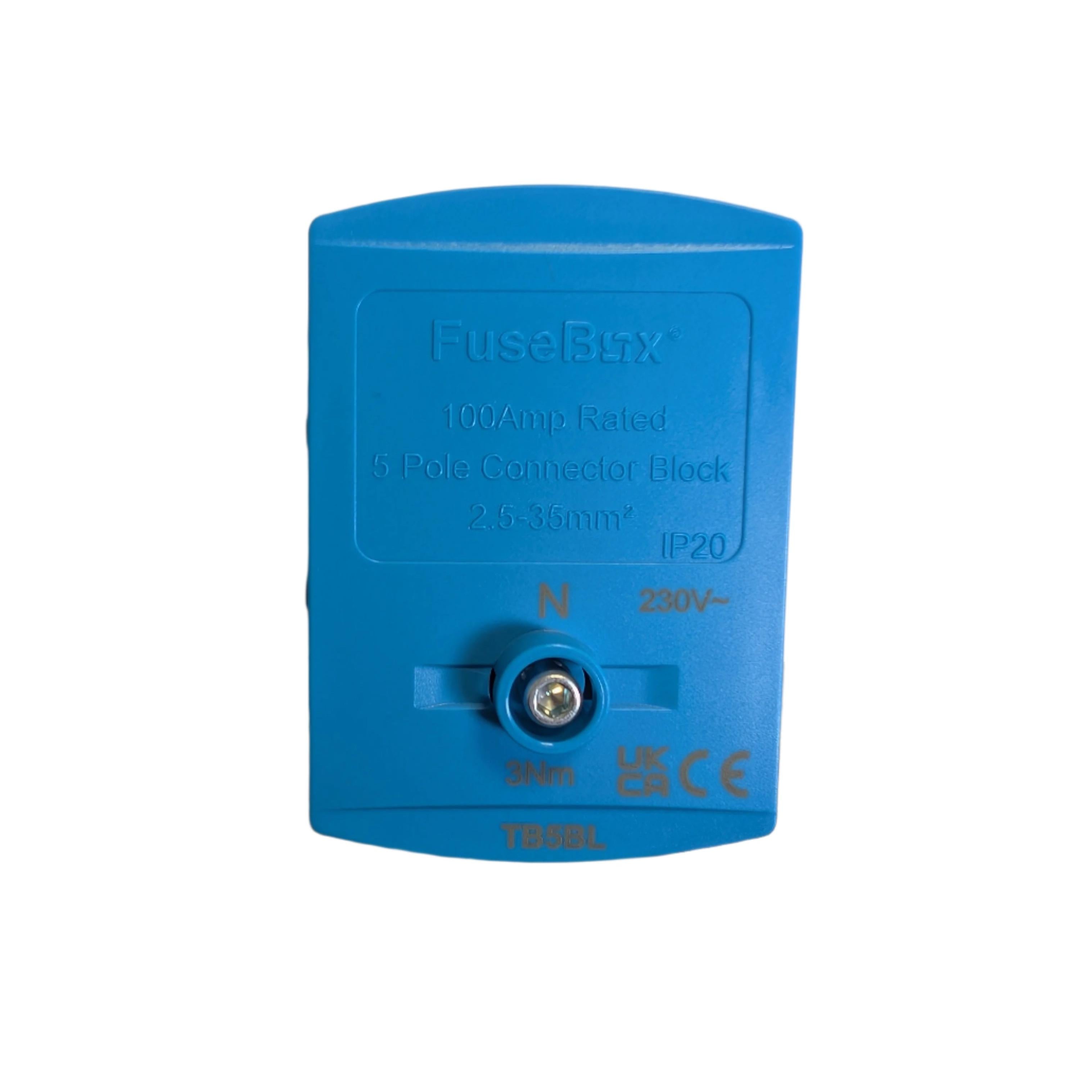 Fusebox TB5BL 100A Single Pole Connector Block Blue