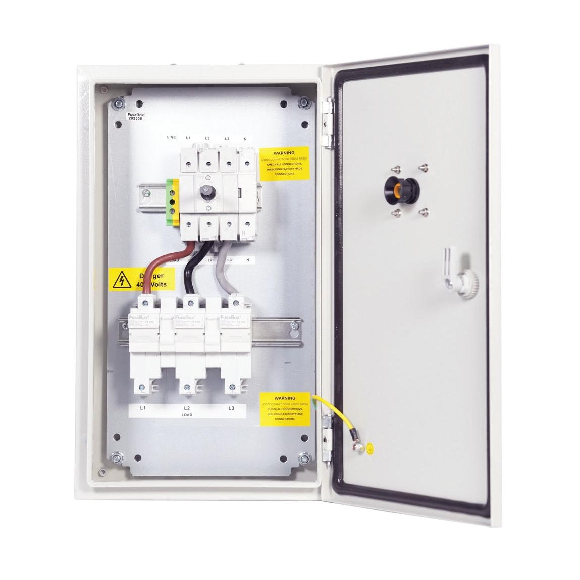 Fusebox TPNFS080 80A TP&N Metal Fused Switch with Door Interlock IP65
