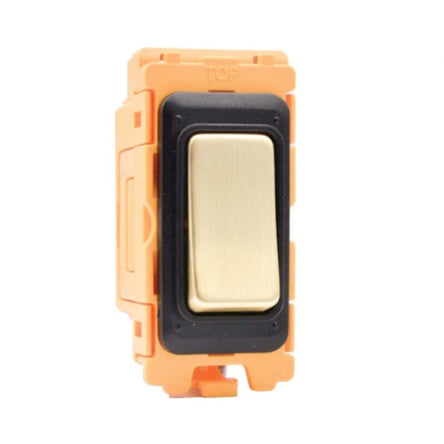 GRID-IT FL FL312-PB 20AX Intermediate Rocker Module + Bezel with Polished Brass/Black/White Inserts