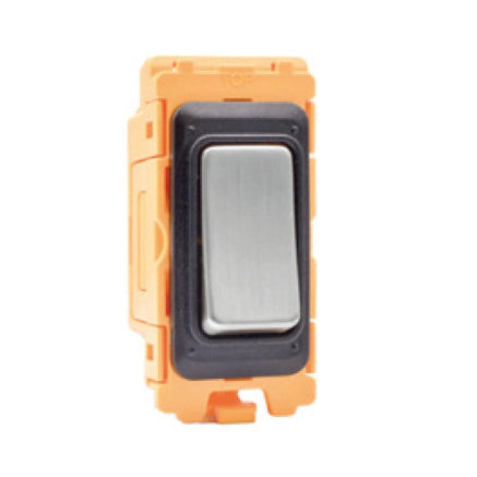GRID-IT FL FL312-SS 20AX Intermediate Rocker Module + Bezel with Satin Steel/Black/White/Quartz Grey Inserts