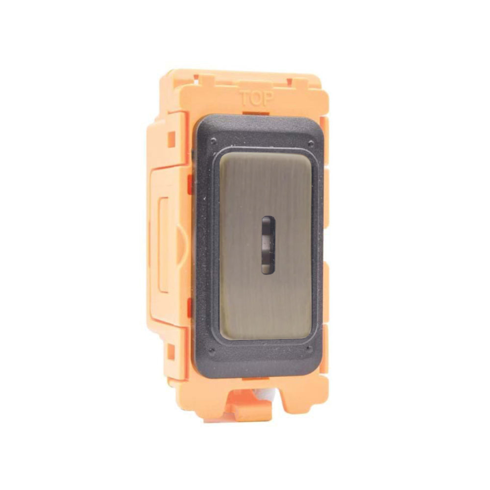 GRID-IT FL FLK212-AB 20AX 2 Way Key Switch Module + Bezel with Antique Brass/Black Inserts