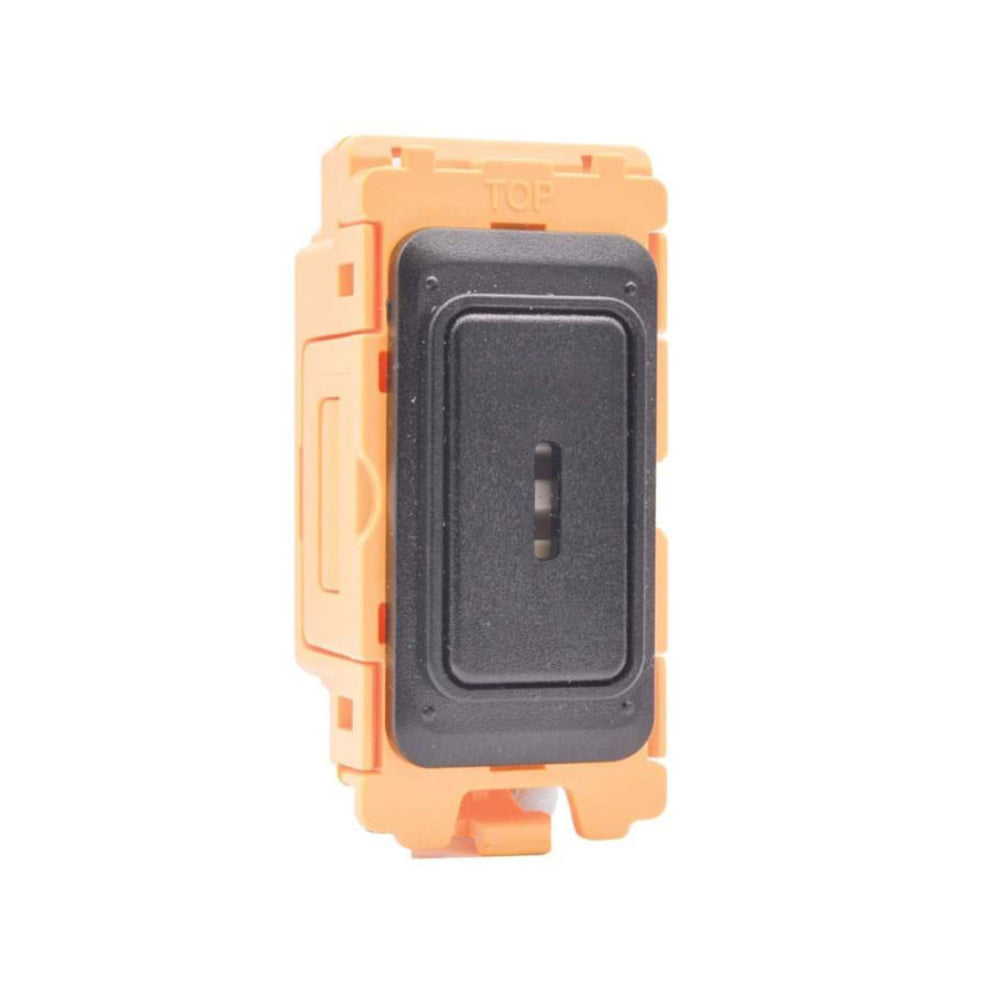 GRID-IT FL FLKDP-BL 20AX Double Pole Key Switch Module + Bezel with Black/Black Inserts