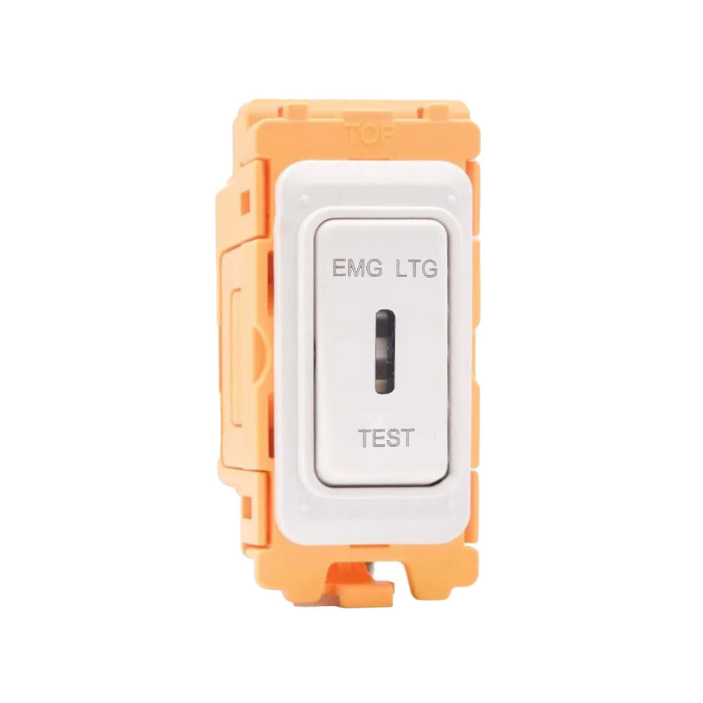 GRID-IT FL FLKEL-WH 20AX 2 Way Key Switch EMG LTG TEST Module + Bezel with White/White Inserts