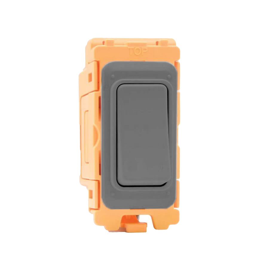 GRID-IT FL FLR2W-GA 20A Retractive 2 Way + Off Rocker Module + Bezel with Anthra Gray/Quartz Grey Inserts