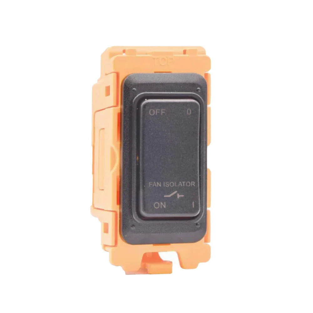 GRID-IT FL FLRT-BL 20A Push To Make/Break Retractive Rocker Module + Bezel with Black/Black Inserts