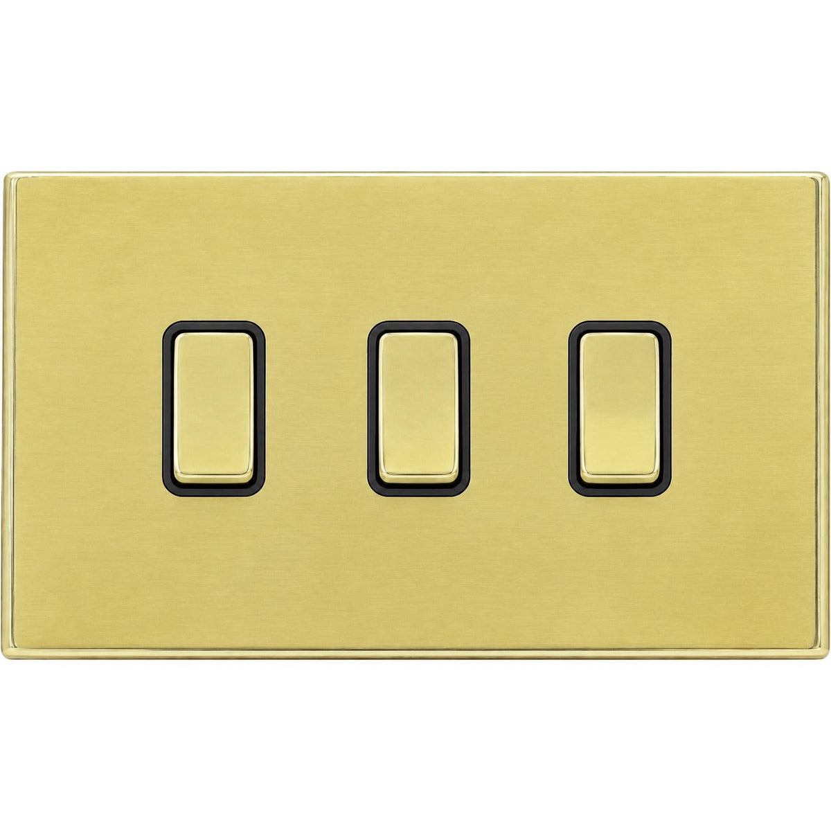 Hamilton 71CR232PB-B Hartland CFX Polished Brass 3 gang 20AX 2 Way Rocker Polished Brass/Black