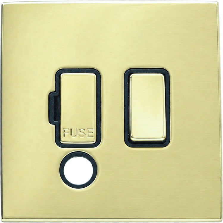 Hamilton 71CSPCPB-B Hartland CFX Polished Brass 1 gang 13A Double Pole Fused Spur and Cable Outlet Polished Brass/Black