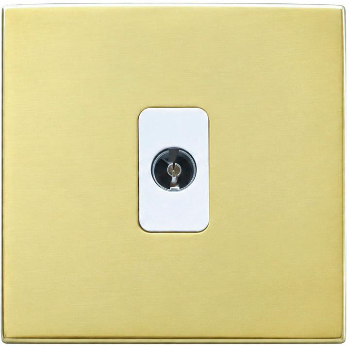 Hamilton 71CTVIW Hartland CFX Polished Brass 1 gang Isolated TV 1in/1out White