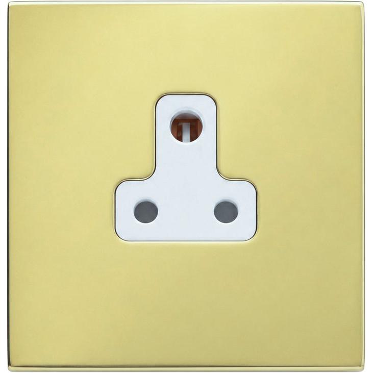 Hamilton 71CUS5W Hartland CFX Polished Brass 1 gang 5A Unswitched Socket White