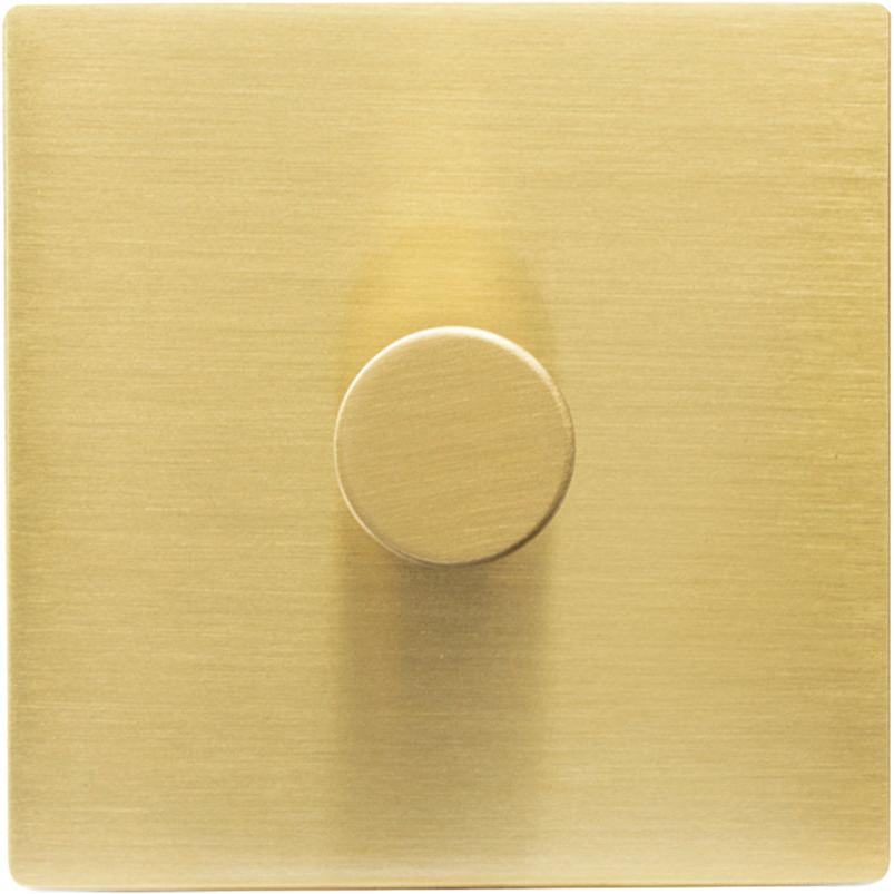 Hamilton 72C1XLEDITB250-3 Hartland CFX Satin Brass 1g 250W LED 2 Way Push On/Off Rotary Dimmer Satin Brass c/w SB 3Line Knob