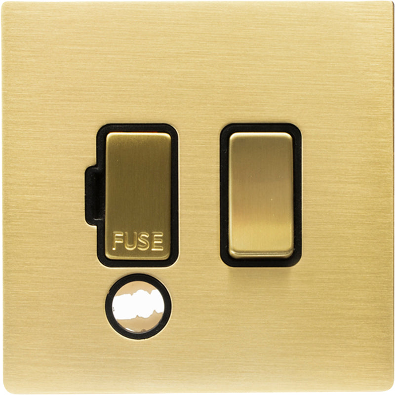 Hamilton 72CSPCSB-B Hartland CFX Satin Brass 1 gang 13A Double Pole Fused Spur and Cable Outlet Satin Brass/Black
