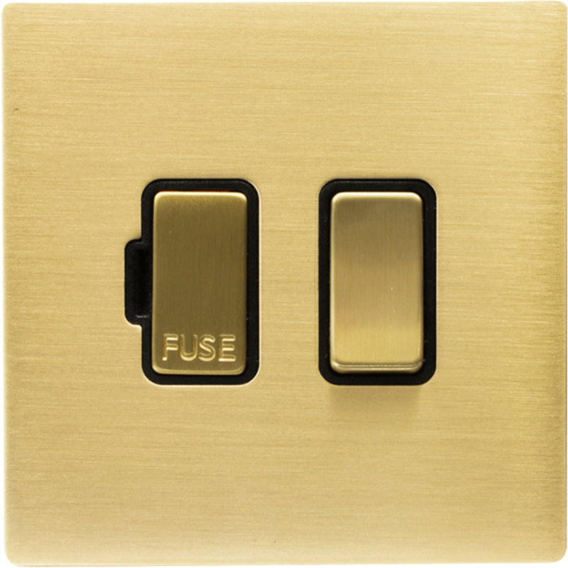Hamilton 72CSPSB-B Hartland CFX Satin Brass 1 gang 13A Double Pole Fused Spur Satin Brass/Black