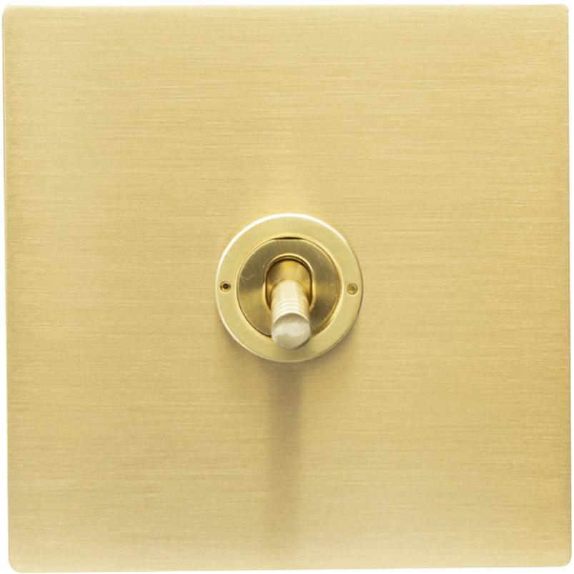 Hamilton 72CT21-3 Hartland CFX Satin Brass 1 gang 20AX 2 Way FL Toggle Satin Brass c/w SB 3Line Toggle